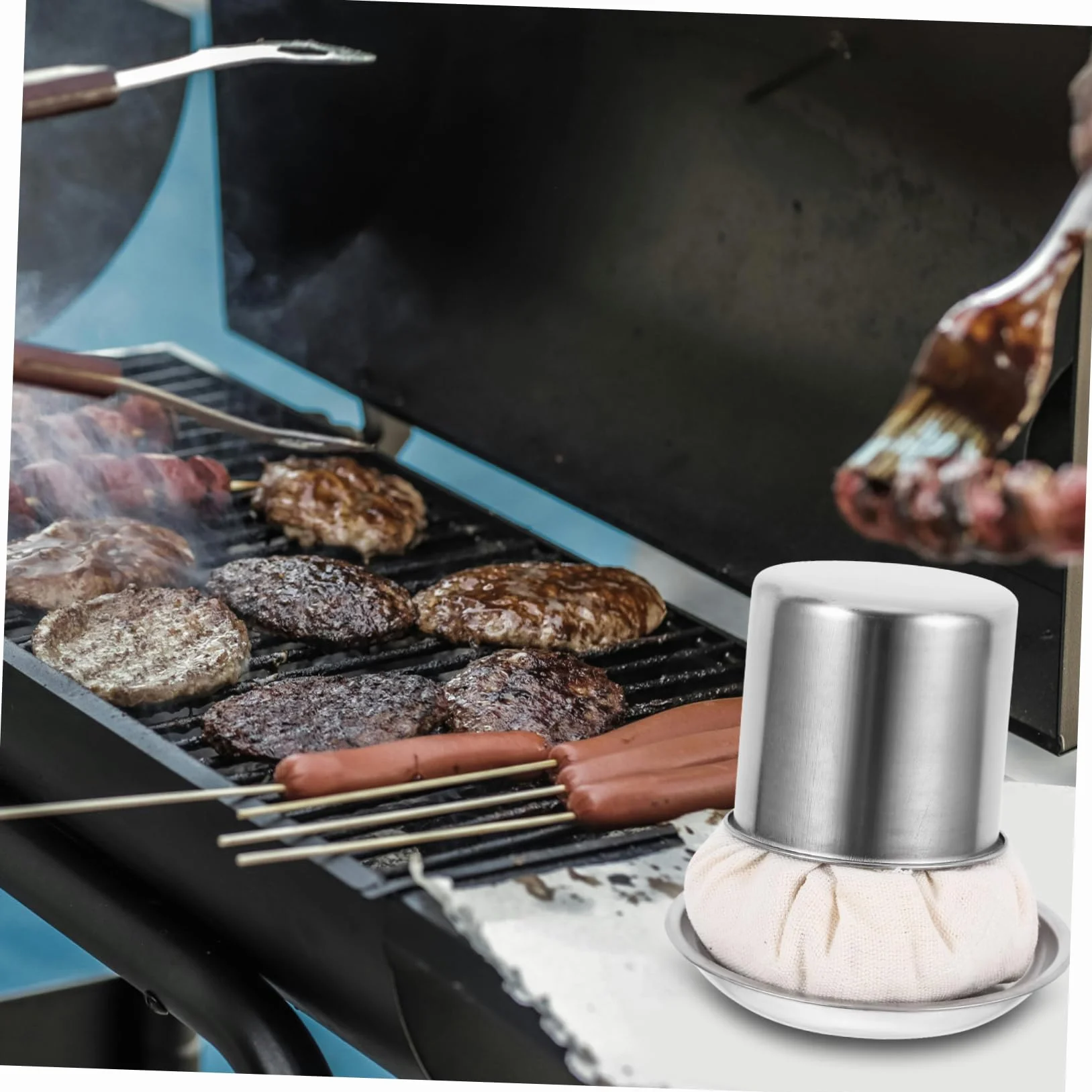 ABOOFAN Tampon Graisseur Crepiere en Acier Inoxydable Essuie-Glace Multifonctionnel pour Cuisine Barbecue