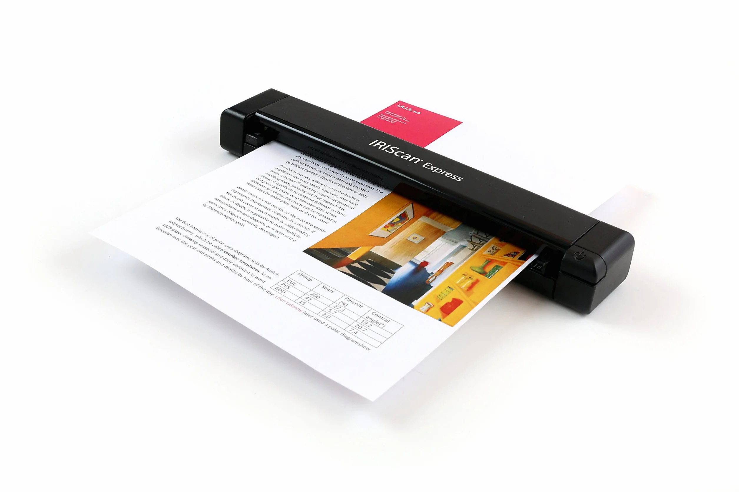IRIScan Express 4 Scanner Portable A4 USB Noir, Scan Documents, 8 ppm, Compatible Windows, Readiris PDF