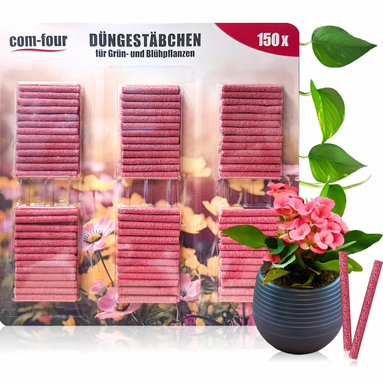 Com-Four Lot de 160 bâtonnets d'engrais pour fleurs