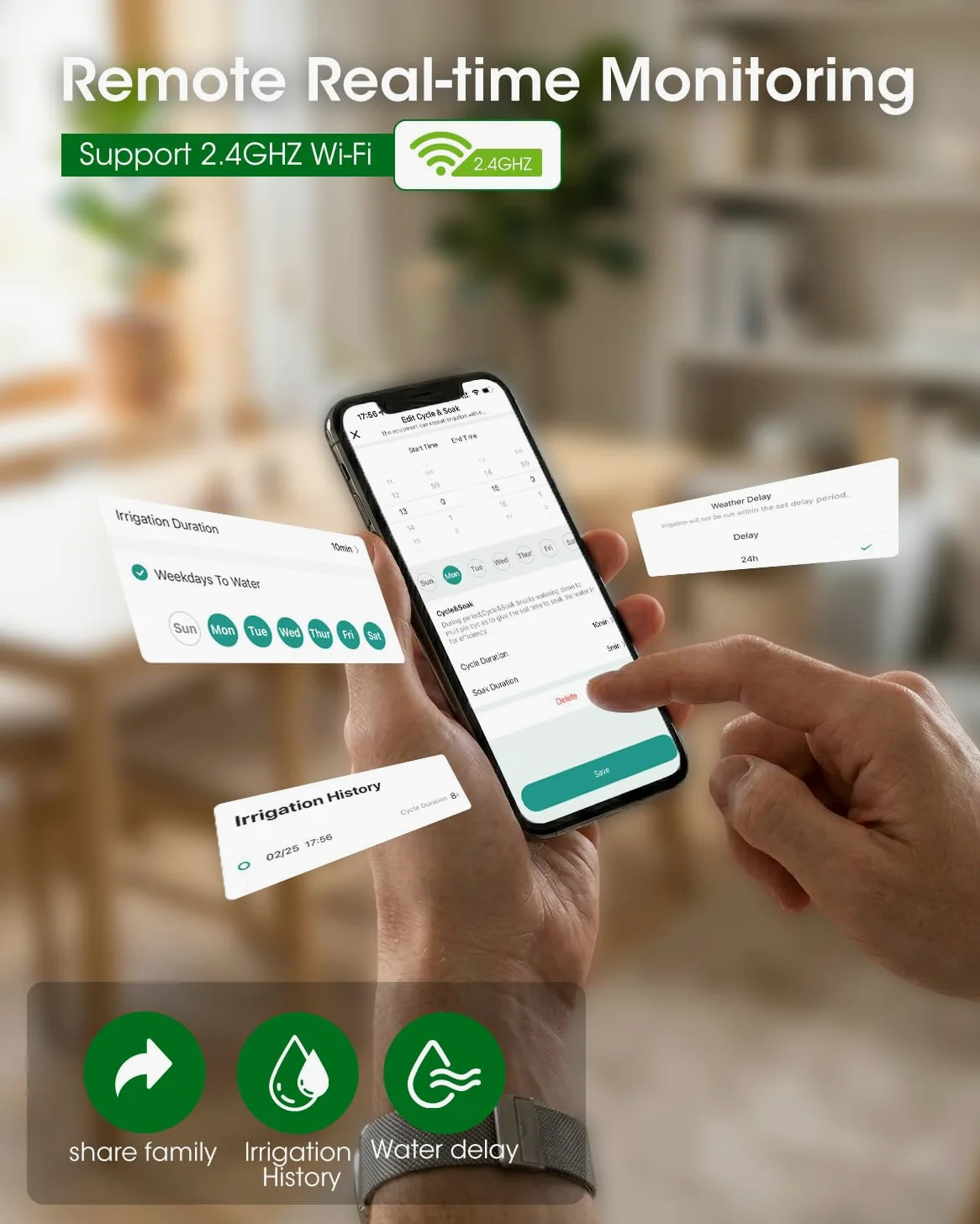Système d'irrigation automatique WiFi, système d'irrigation contrôlé par application, système d'arrosage intelligent de balcon pour l'intérieur et l'extérieur, système d'irrigation de jardin | Système d'arrosage Wi-Fi pour 10 plantes en pot pour balcon, i