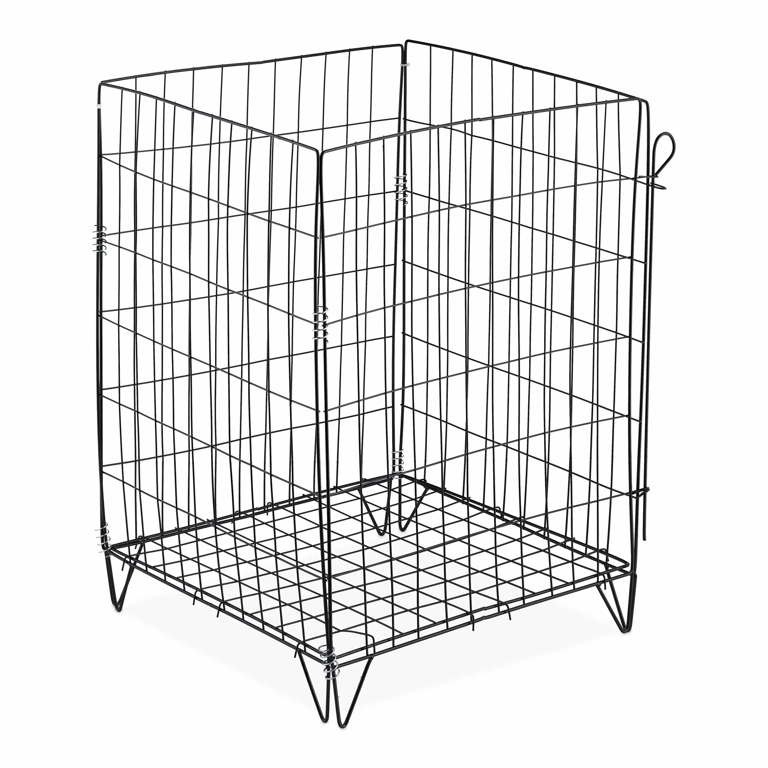 Relaxdays Composteur de Jardin en métal, Fond grillagé et Pieds, pour déchets organiques, HLP : env. 68x46x46 cm, Noir