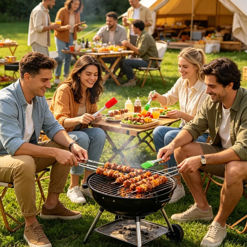 Brochettes de Barbecue en Acier Inoxydable 30cm Lot de 24 Réutilisables