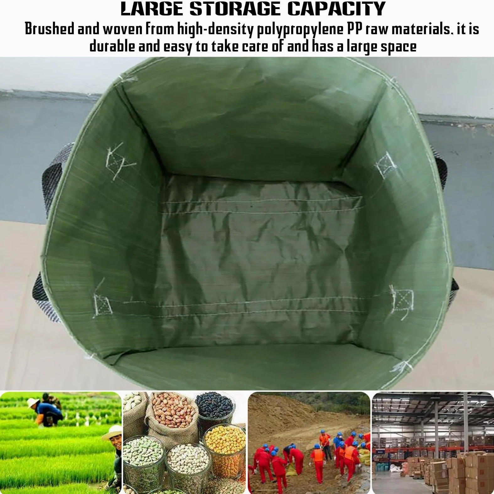 Lot de 2 sacs de déchets de jardin autoportants, sacs de jardin réutilisables très résistants, sacs de rangement avec poignées pour la collecte des déchets de jardin, de l'herbe et des feuilles