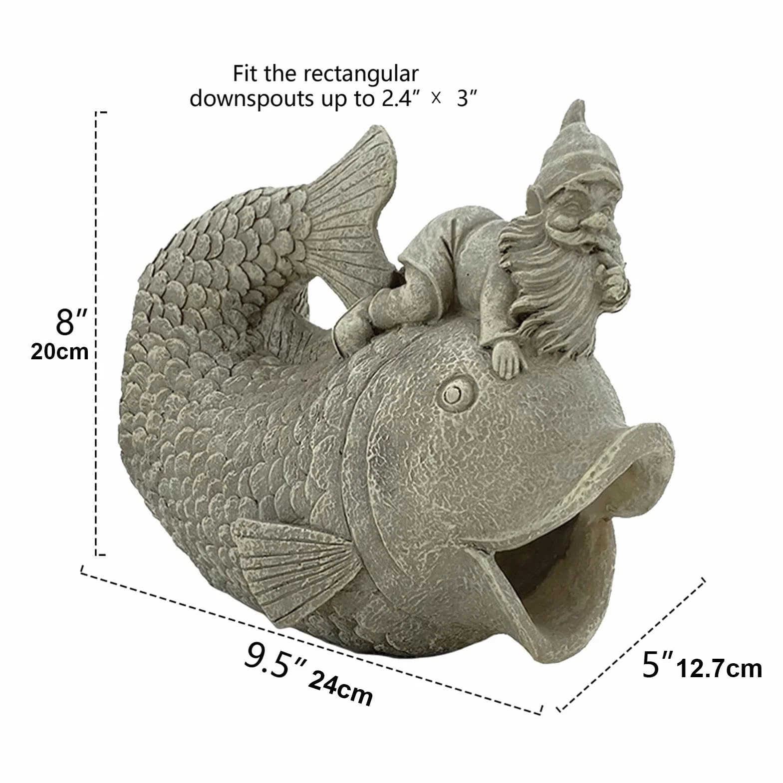 Extension de tuyau de gouttière décorative, Inverseur de tuyau, Statue d'extension de poisson nain