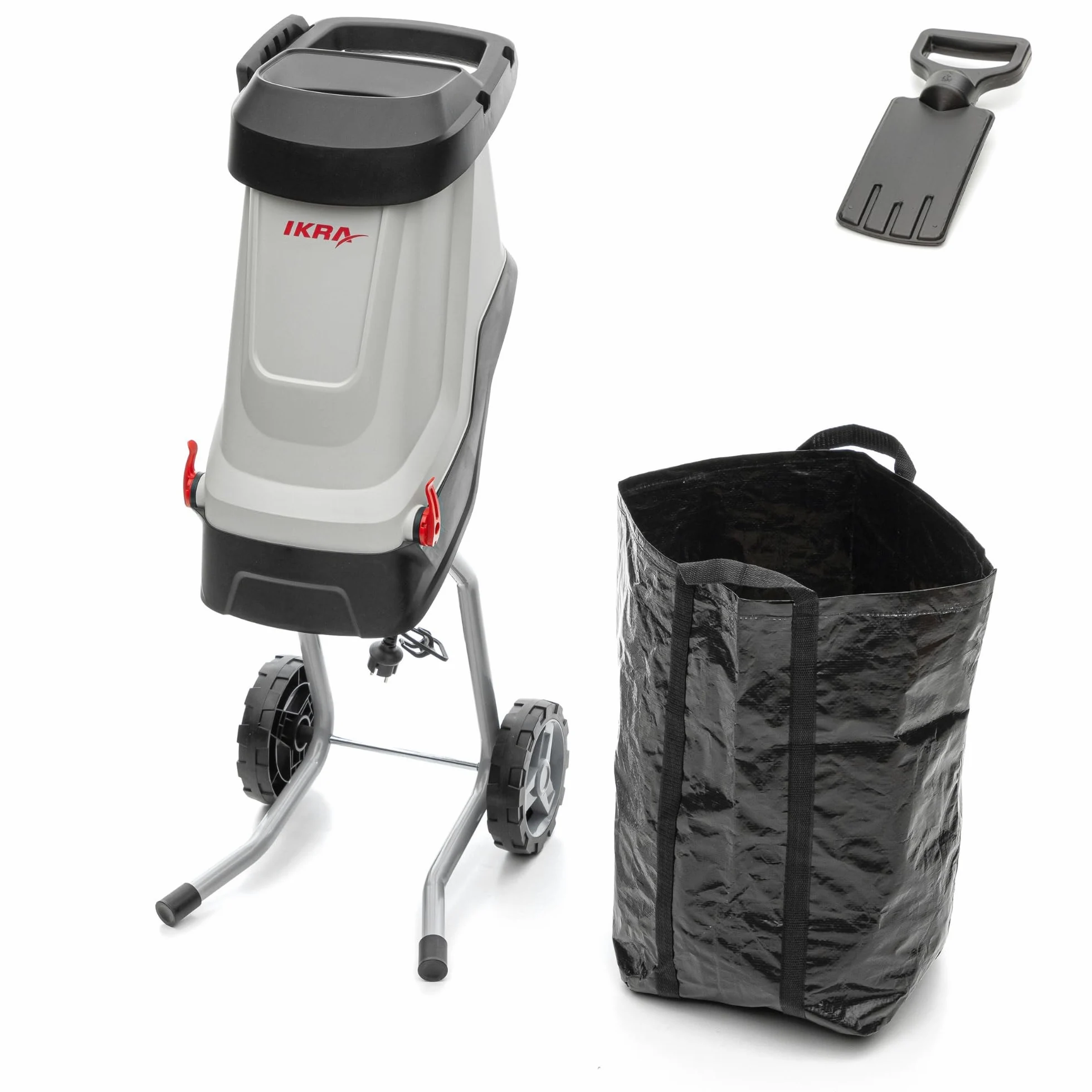 IKRA broyeur électrique IMH 2800, avec sac de ramassage de 45 l, 2800 watts | Moteur haute performance, lames réversibles durables, pour la production de paillis pour le jardin, diamètre branches 45 mm