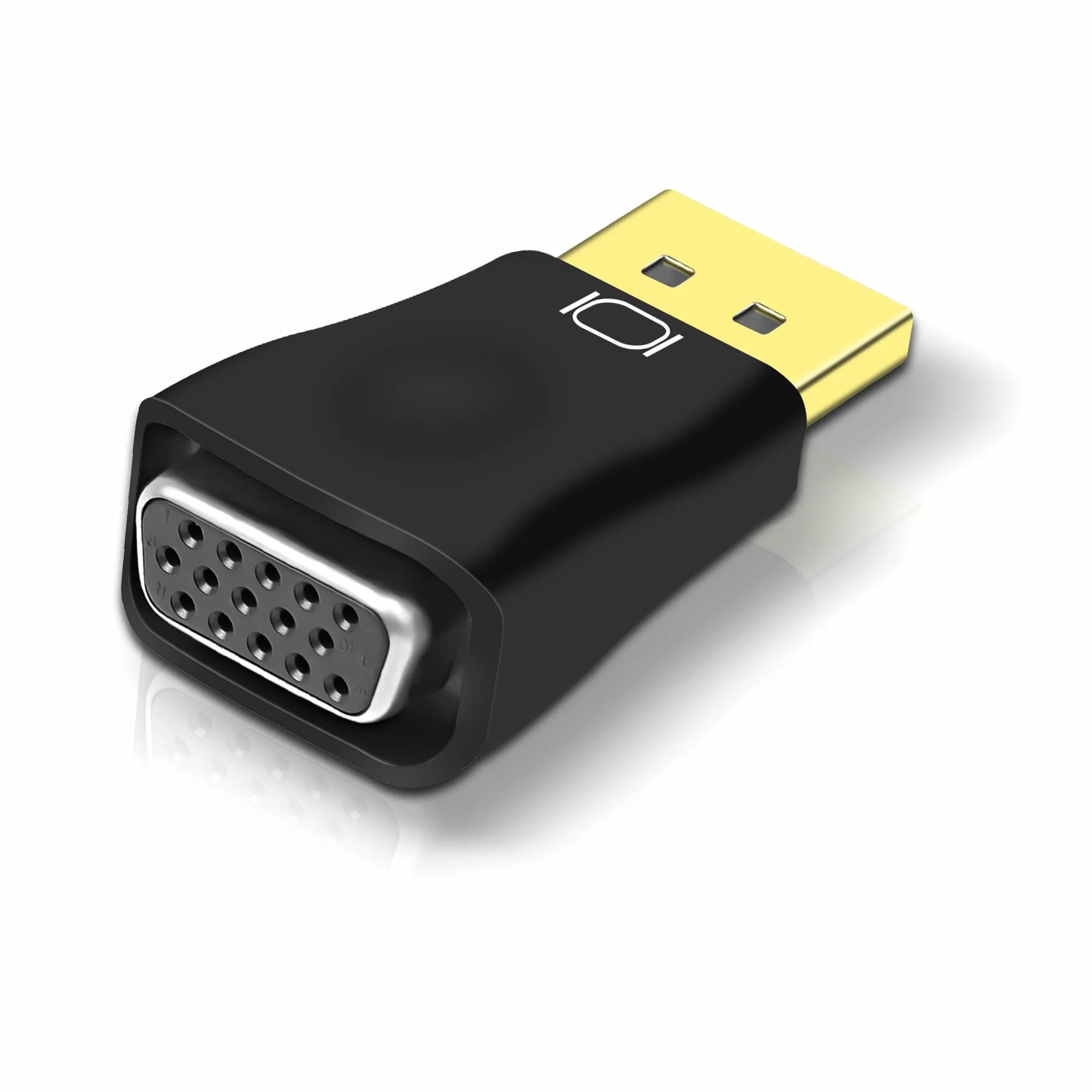 MEIRIYFA Lot de 2 adaptateurs DisplayPort DP vers VGA femelle 1080P noir