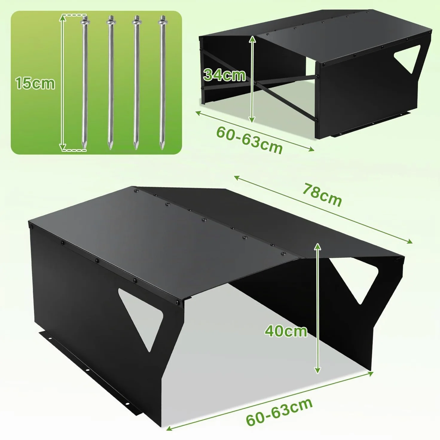 Garage pour robot-tondeuse, Garage pour robot-tondeuse en acier galvanisé, protection contre le vent et les intempéries pour robot-tondeuse, Protégez le robot-tondeuse des rayons UV, Toit pour
