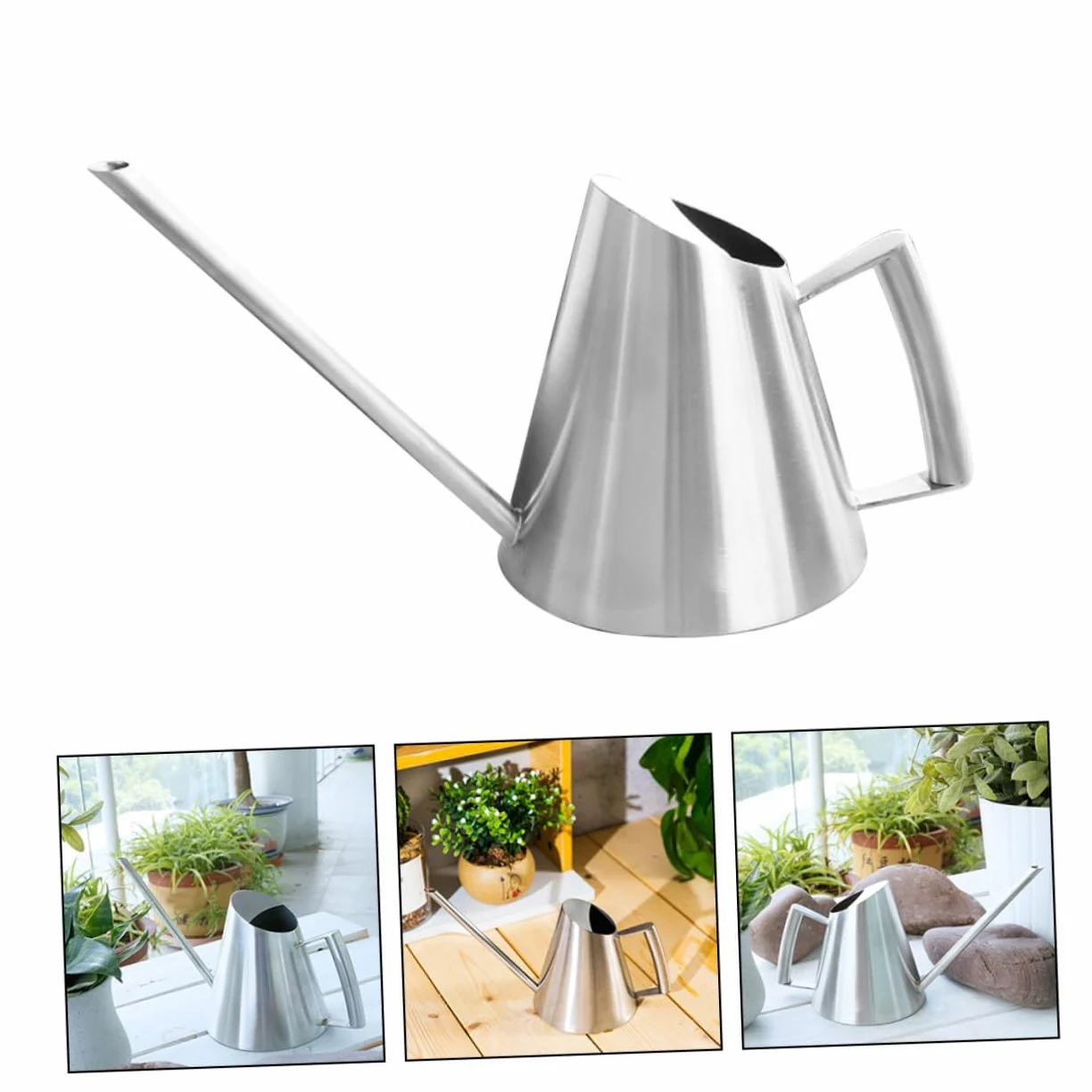 Arrosoir Long Bec en Acier Inoxydable pour Jardinage 900ml Design Vintage Léger pour Fleurs et Plantes D'intérieur et D'extérieur