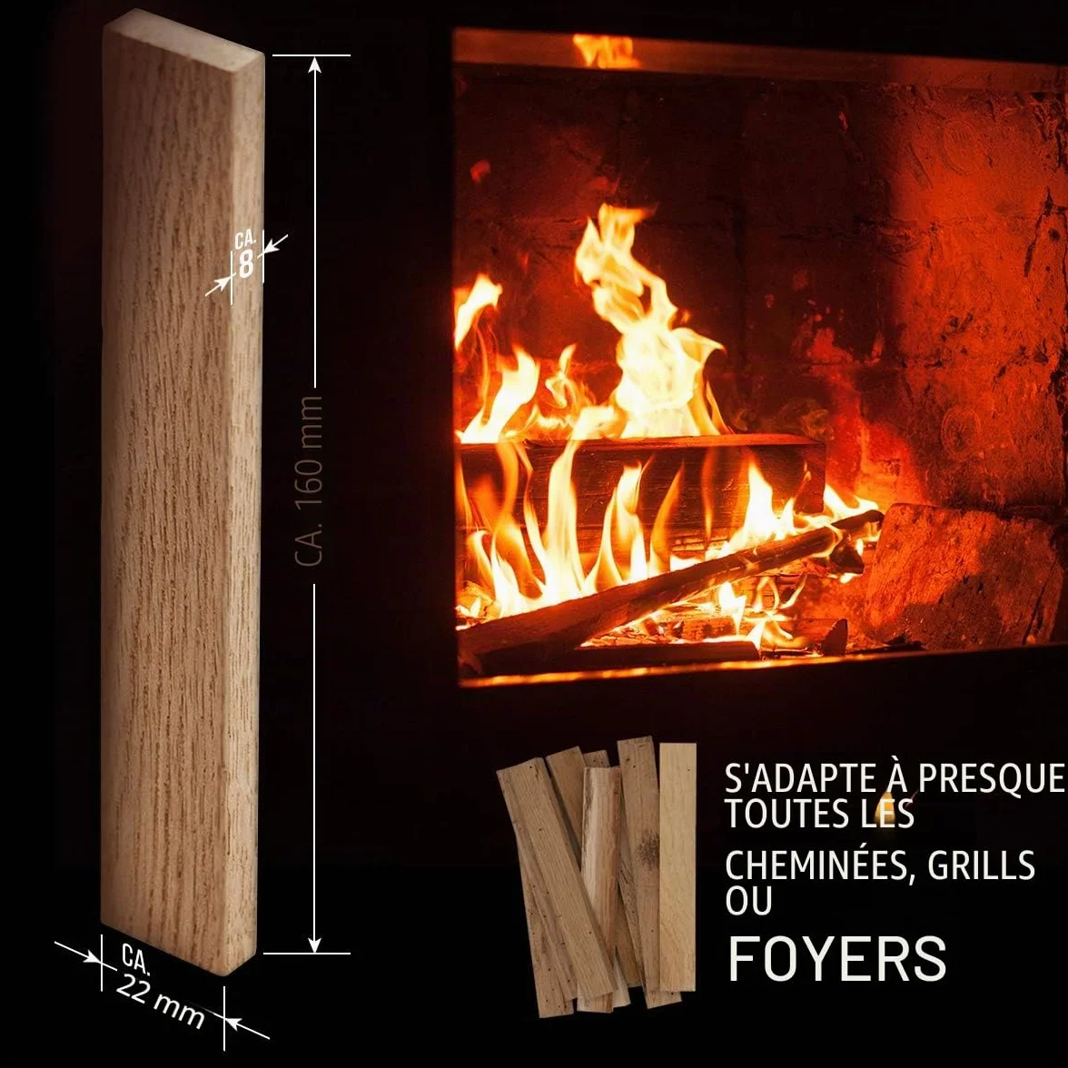 Aleko Bois de chauffage chêne bio allume-feu barbecue cheminée four 3,7 kg