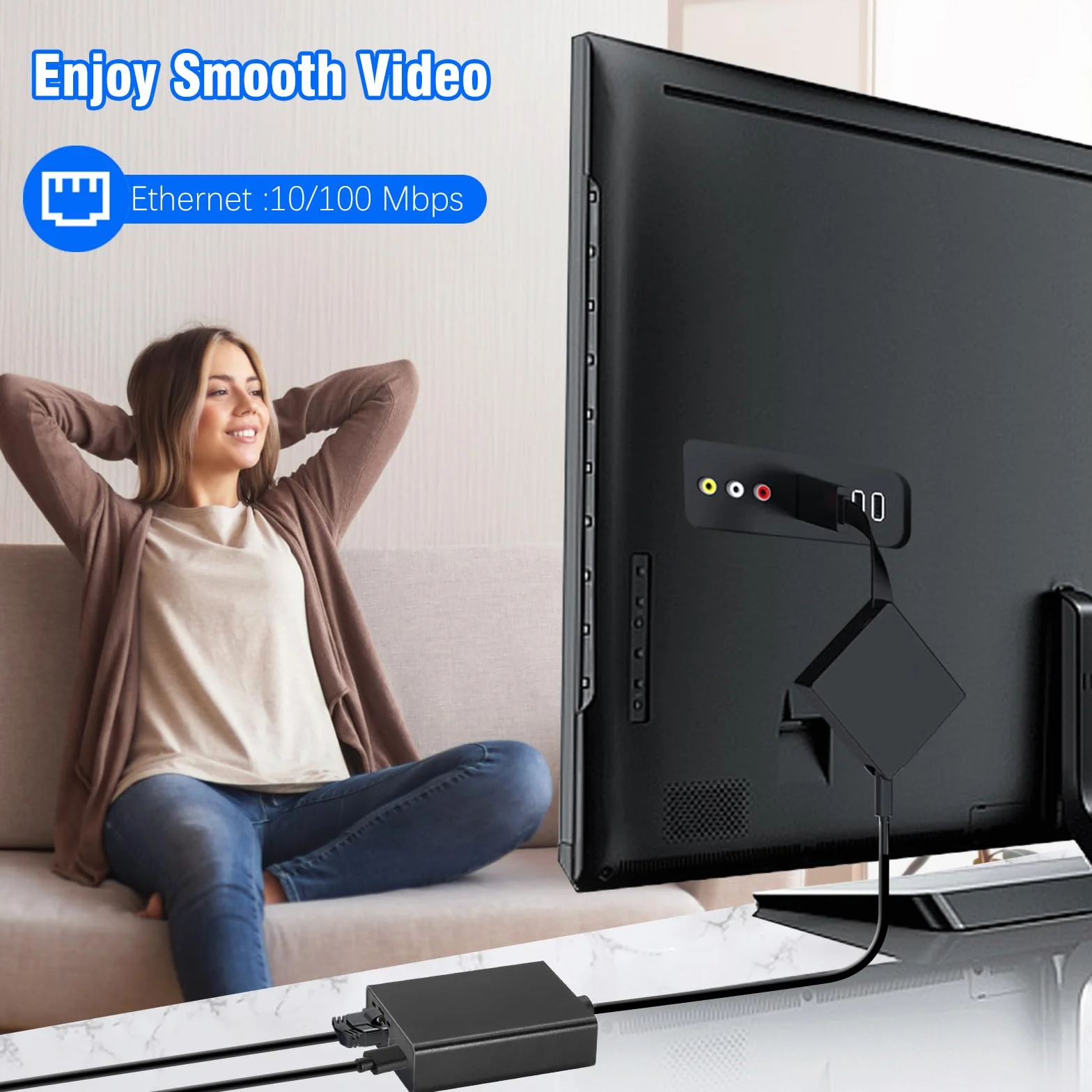 Adaptateur LAN micro USB vers RJ45 Ethernet pour Fire TV Stick 4K 4K Max