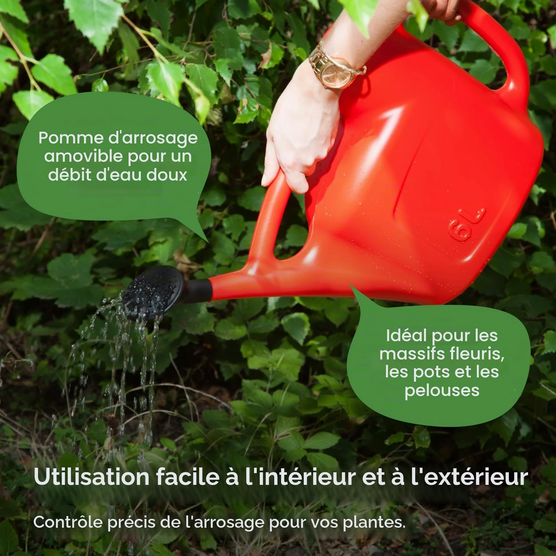 Whitefurze G28WC Arrosoir Rouge 6 l