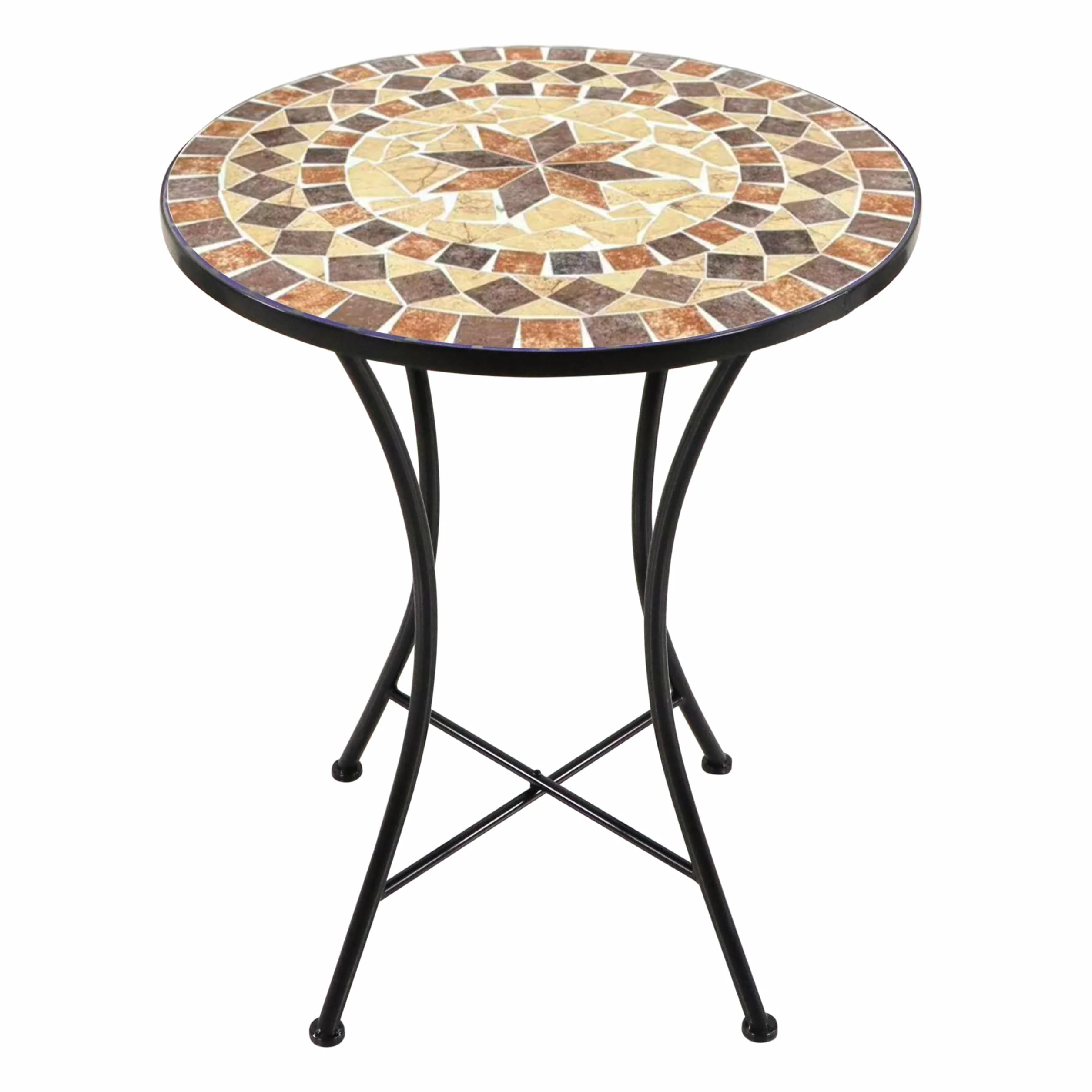 AXI Amélie Table Bistrot Mosaique Earth Brown 60 x 60 x 75 cm Table D'Appoint Extérieur Jardin
