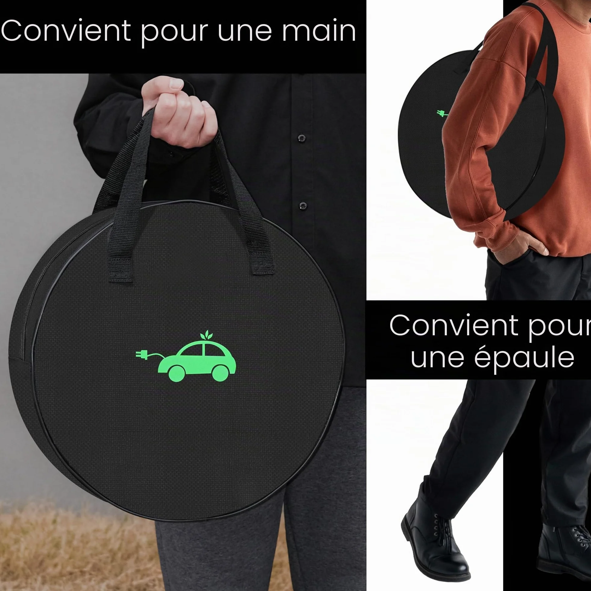 Sac de Transport Câble de Charge Voiture Électrique Type 2 Type 1 Organisateur Polyester 1680D