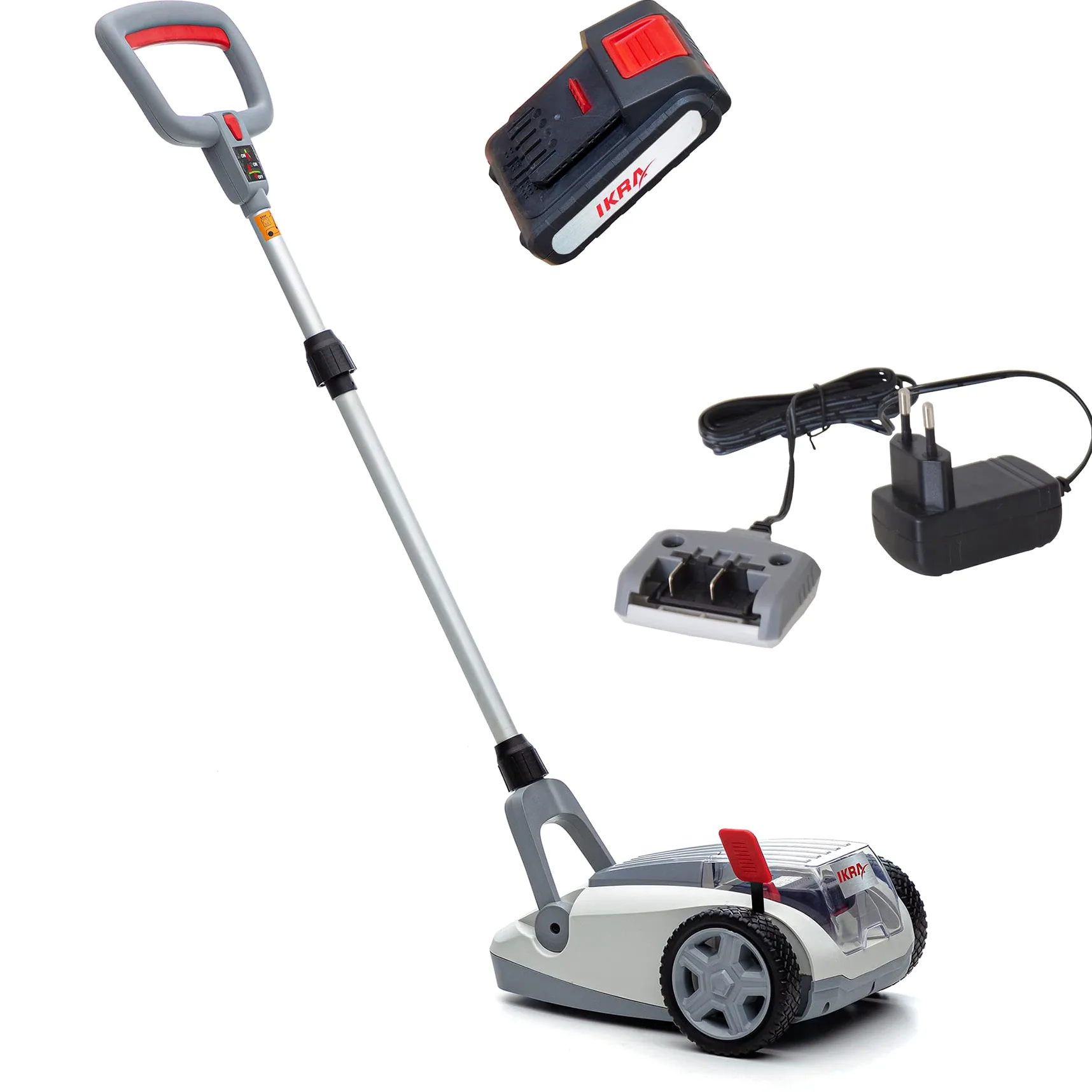 IKRA Tondeuse à Gazon sans Fil ICHM 20, avec Batterie 20 V et Chargeur | Avec fonction mulching, recommandation pour 50 m², largeur 21 cm, hauteur de coupe 25-48 mm, gamme de batteries 20 V d'IKRA