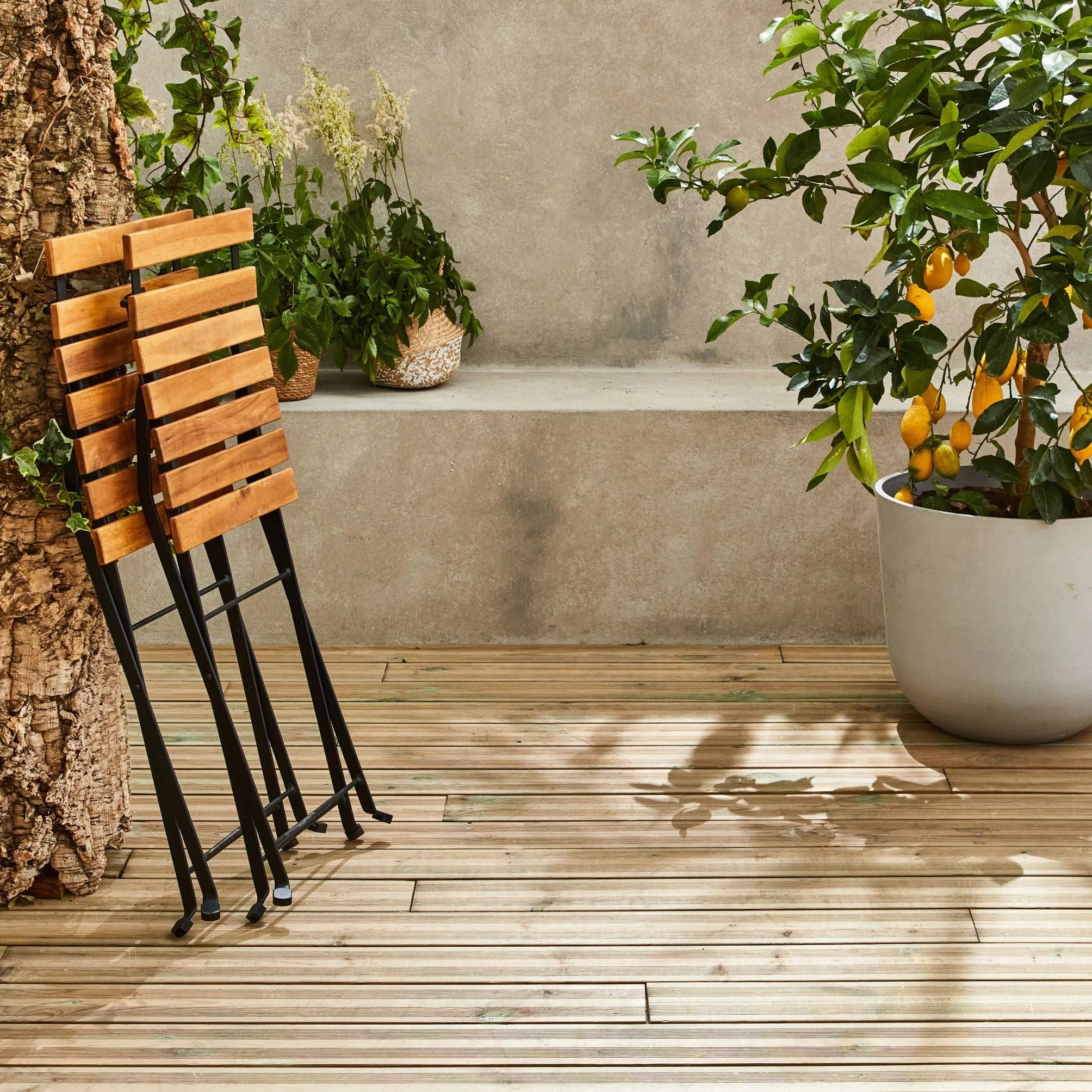 Alice's Garden Table de bistrot pliante bois d'acacia et métal 55 x 54 cm