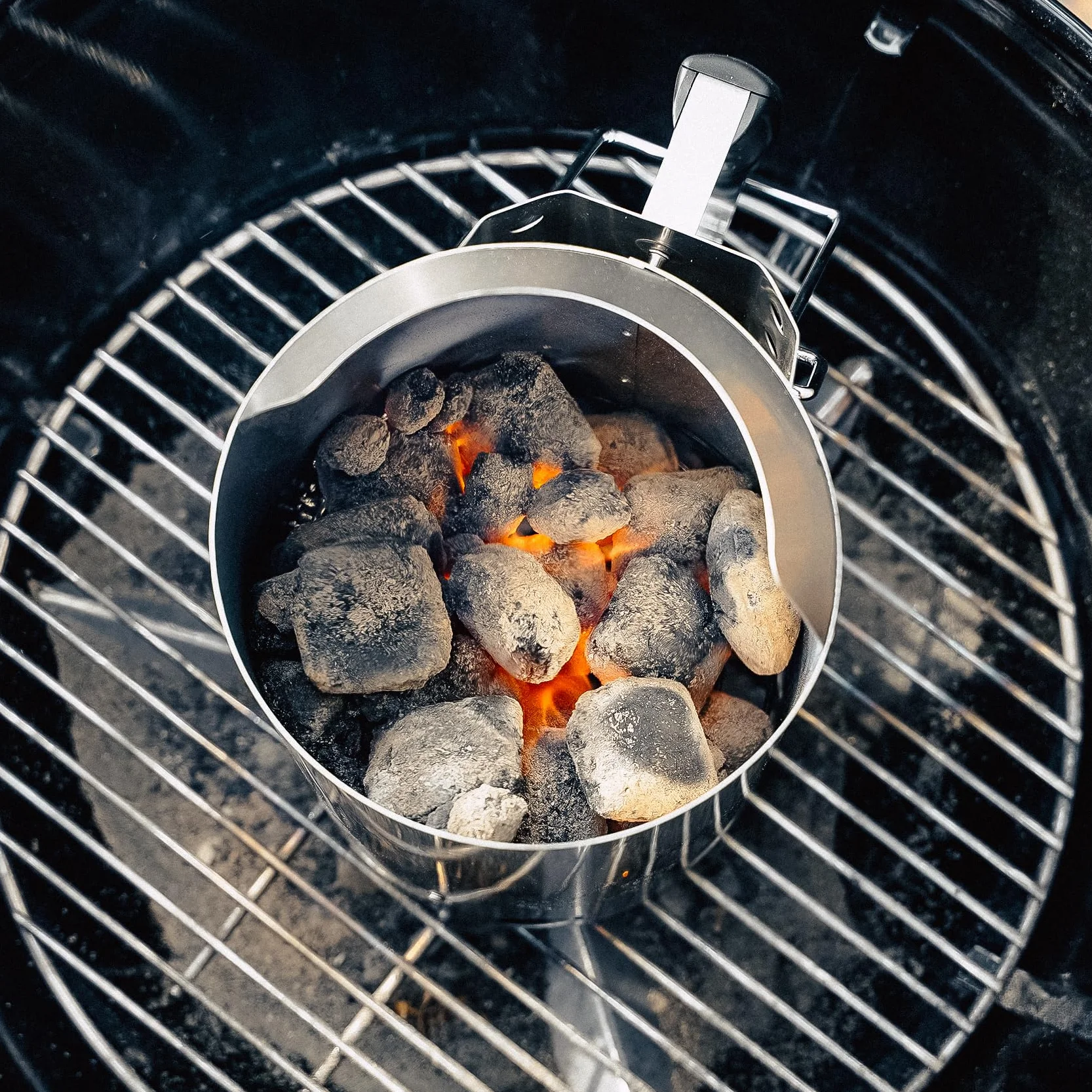 Onlyfire Cheminée d'allumage en Acier Inoxydable Rapidfire Starter BBQ Accessoire pour Barbecues à Charbon Ø 47 cm 32cm Hauteur Remplacement Weber 7416