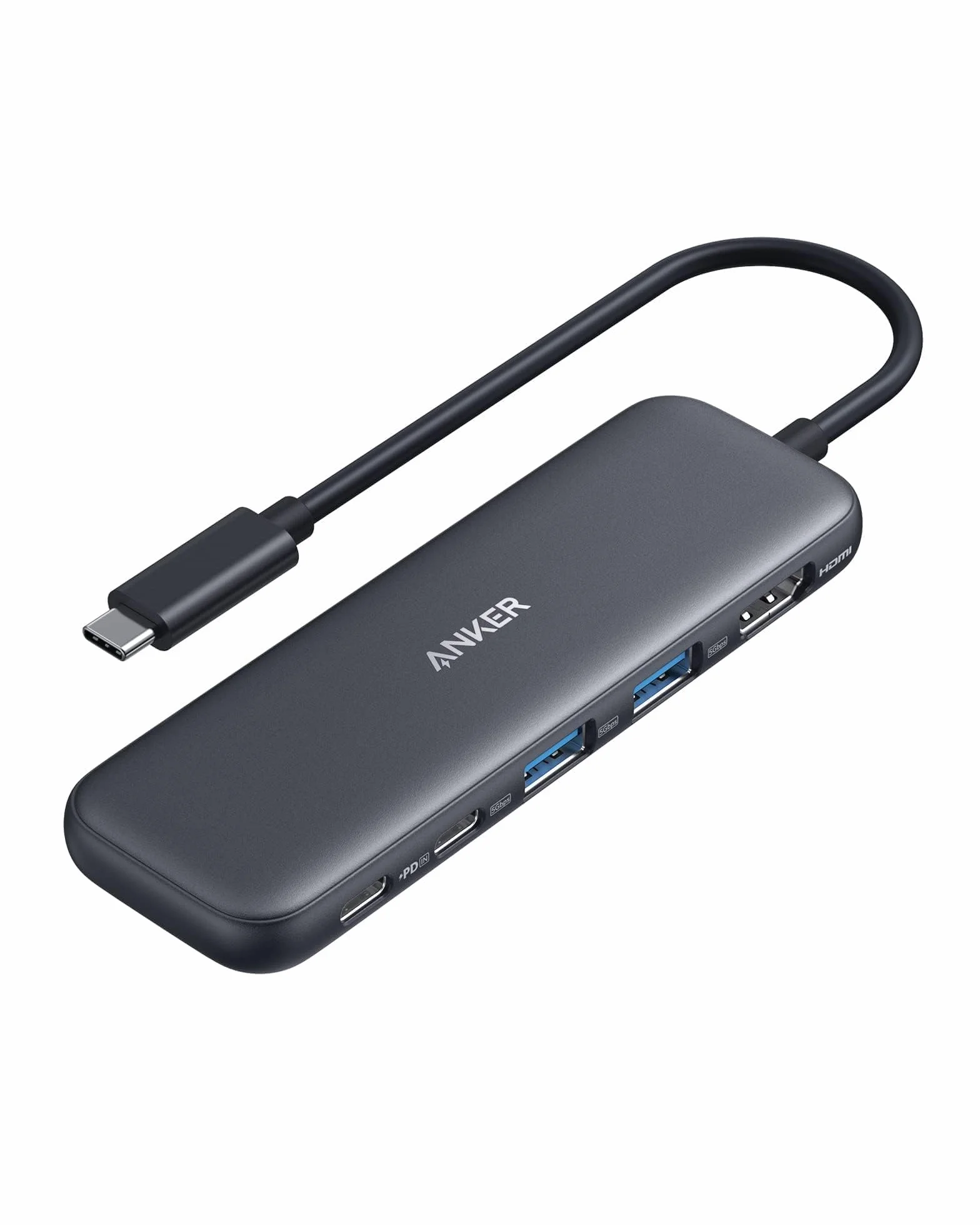 Anker 332 Hub USB C 5 en 1 avec écran HDMI 4K, Port de données 5 Gbit/s et 2 Ports USB A pour MacBook Pro