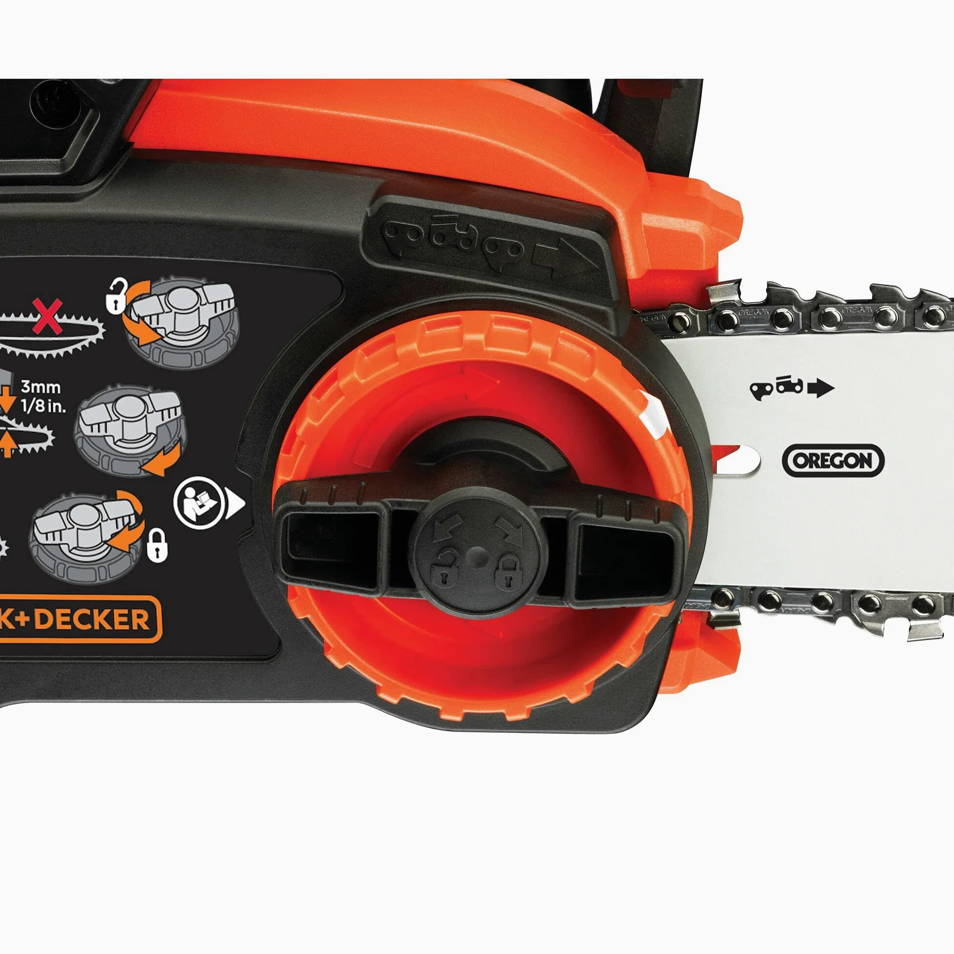 BLACK+DECKER Tronçonneuse Sans Fil 36 V 30 cm avec Batterie Li-Ion 2 Ah et Chargeur - Scie à Chaîne avec Lubrification Automatique - Tendeur de Chaine Sans Outil GKC3630L20-QW