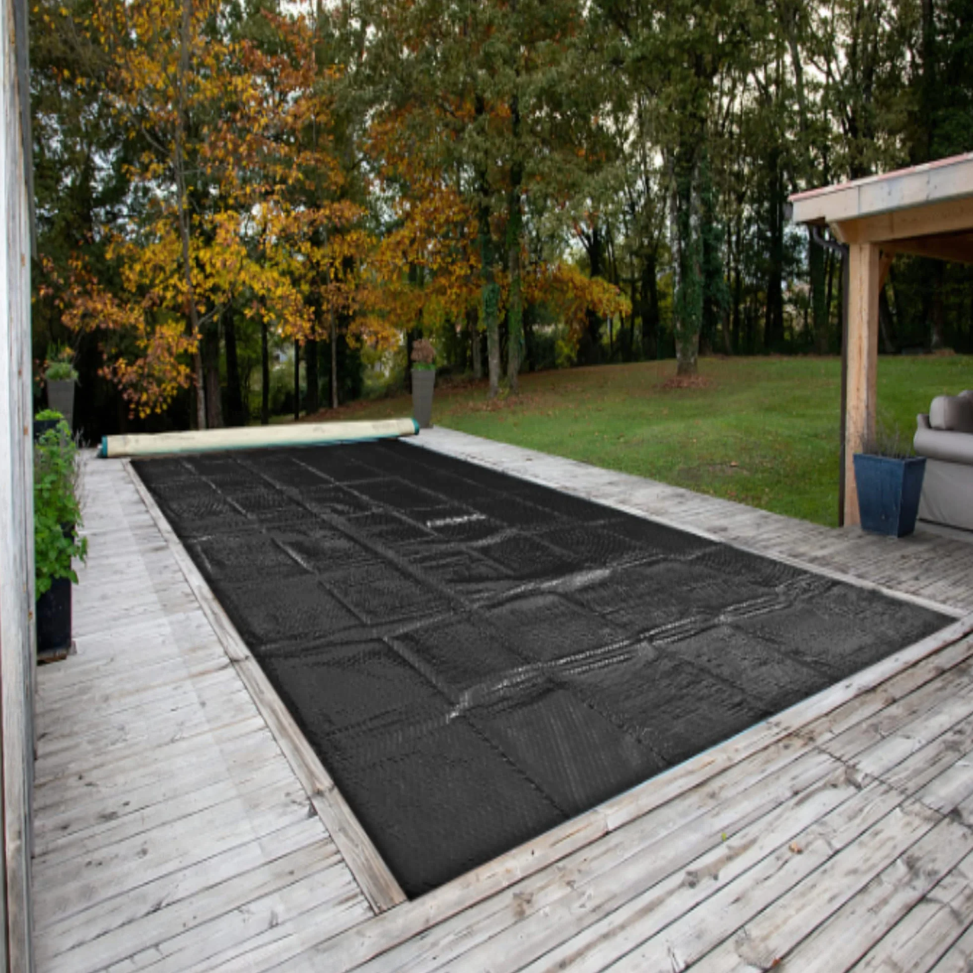 Arebos Bâche Solaire de Piscine 3 x 2 m Noire 120 µm Couverture Thermique