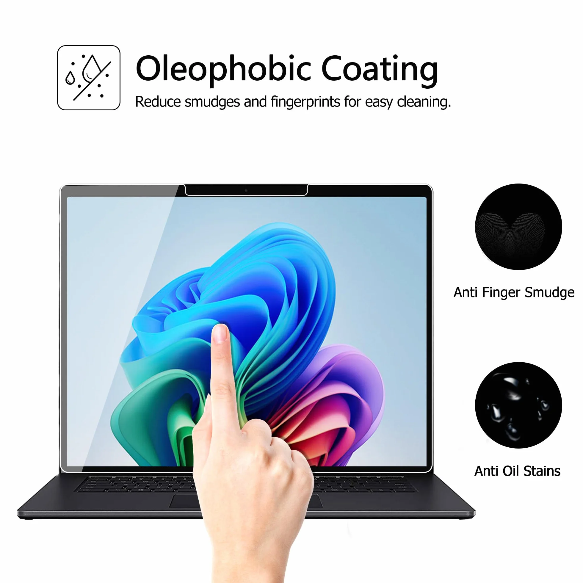 MEGOO Verre Trempé pour Microsoft Surface Laptop 7 2024 15 Pouces Anti-rayures