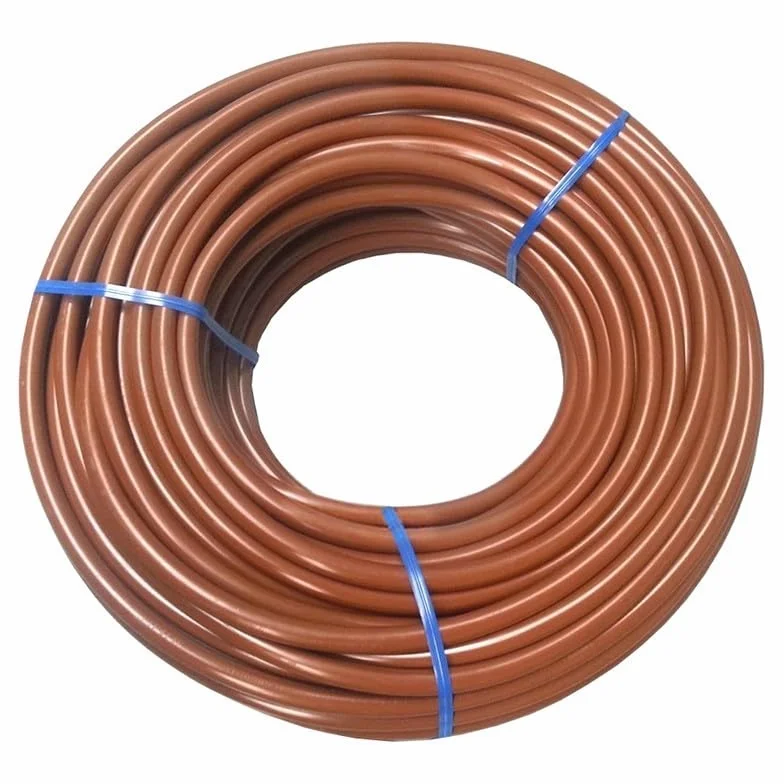 Microtube flexible en PVC pour irrigation goutte à goutte 4x6 mm - Rouleau 25 m ou 100 m - Marron ou noir
