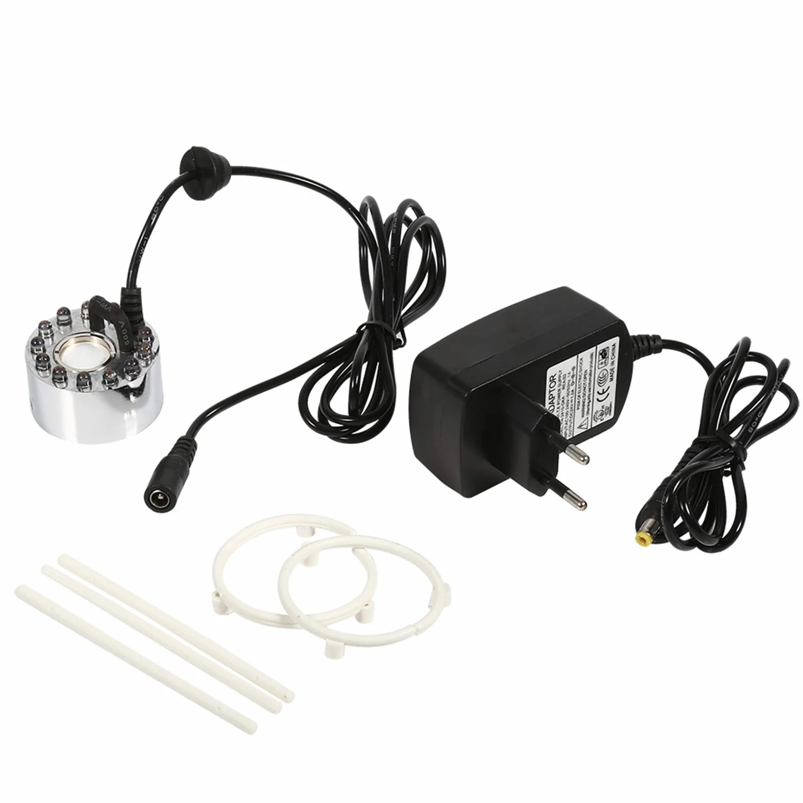 TOPINCN Mist Maker Atomiseur LED 24V 12 LED Changement de Couleur Ultrasons Brumisateur Fontaine Humidificateur