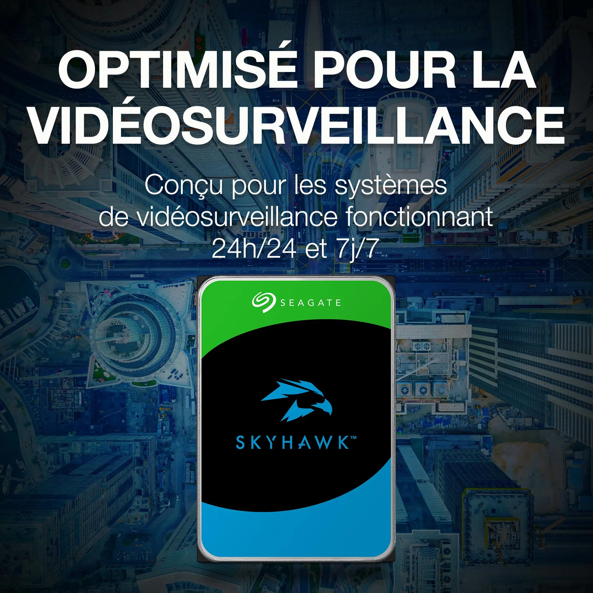 Seagate SkyHawk 4To Disque Dur Interne Vidéosurveillance 3.5 Pouces SATA 6 Go/s 256 Mo Cache