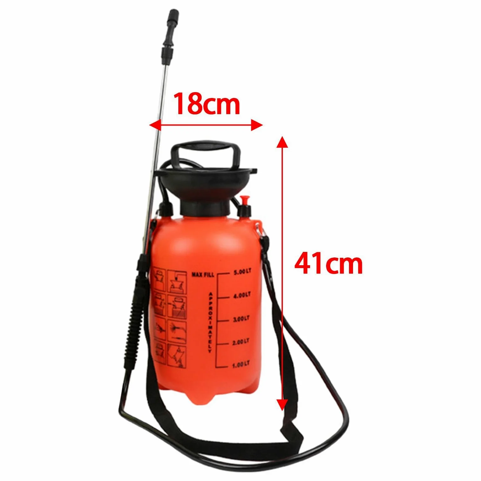 Pulvérisateur de Jardin Manuel Robuste, Pompe à Main Portable, Outil D'arrosage des Plantes, Sangle Rembourrée, Idéal pour L'entretien du, 5L