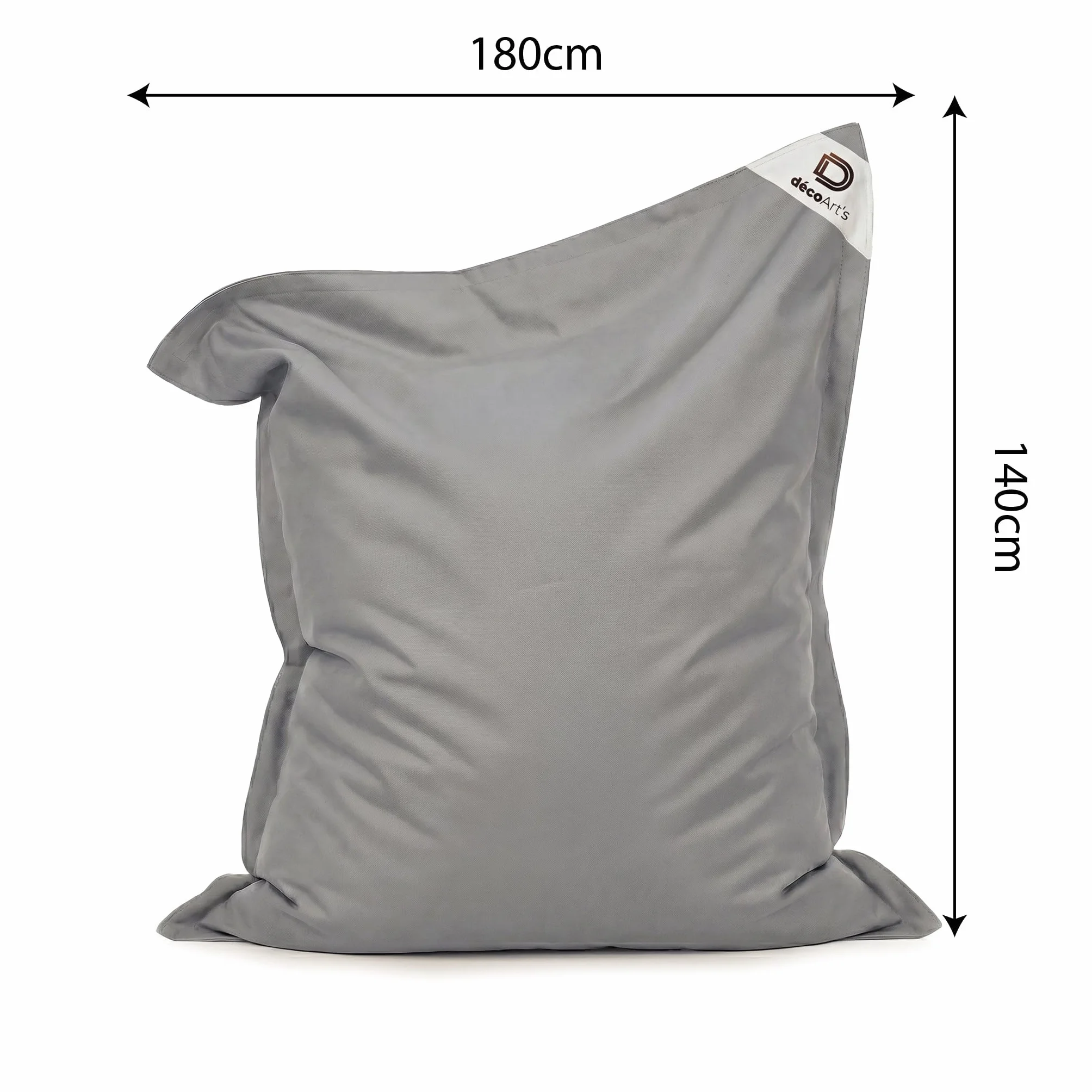 Housse pour Pouf Géant XXL 180x140cm Déhoussable Flottant Piscine Gris Galet