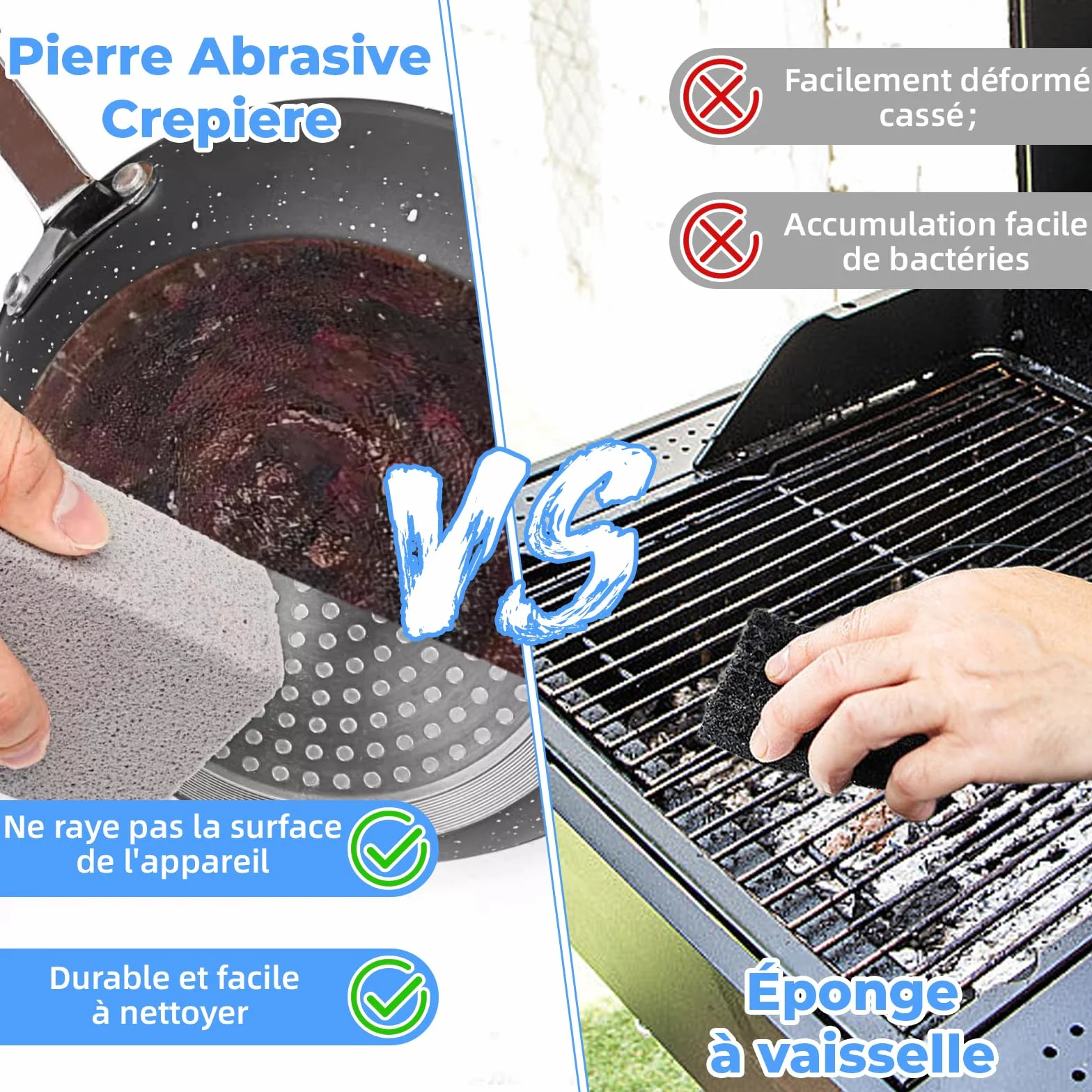 Xerteam Barbecue en Pierre Nettoyage 8 Pièces Blocs Pierre Ponce Réutilisables pour Four Grills