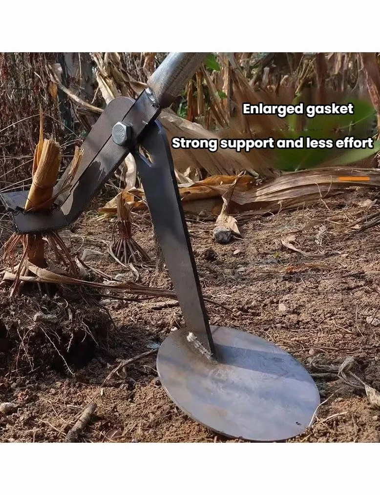 Outil de retrait de souches d'arbre, extracteur manuel avec tête dentelée pour une extraction facile des racines, équipement de jardinage durable pour enlever les tiges de maïs et le soja