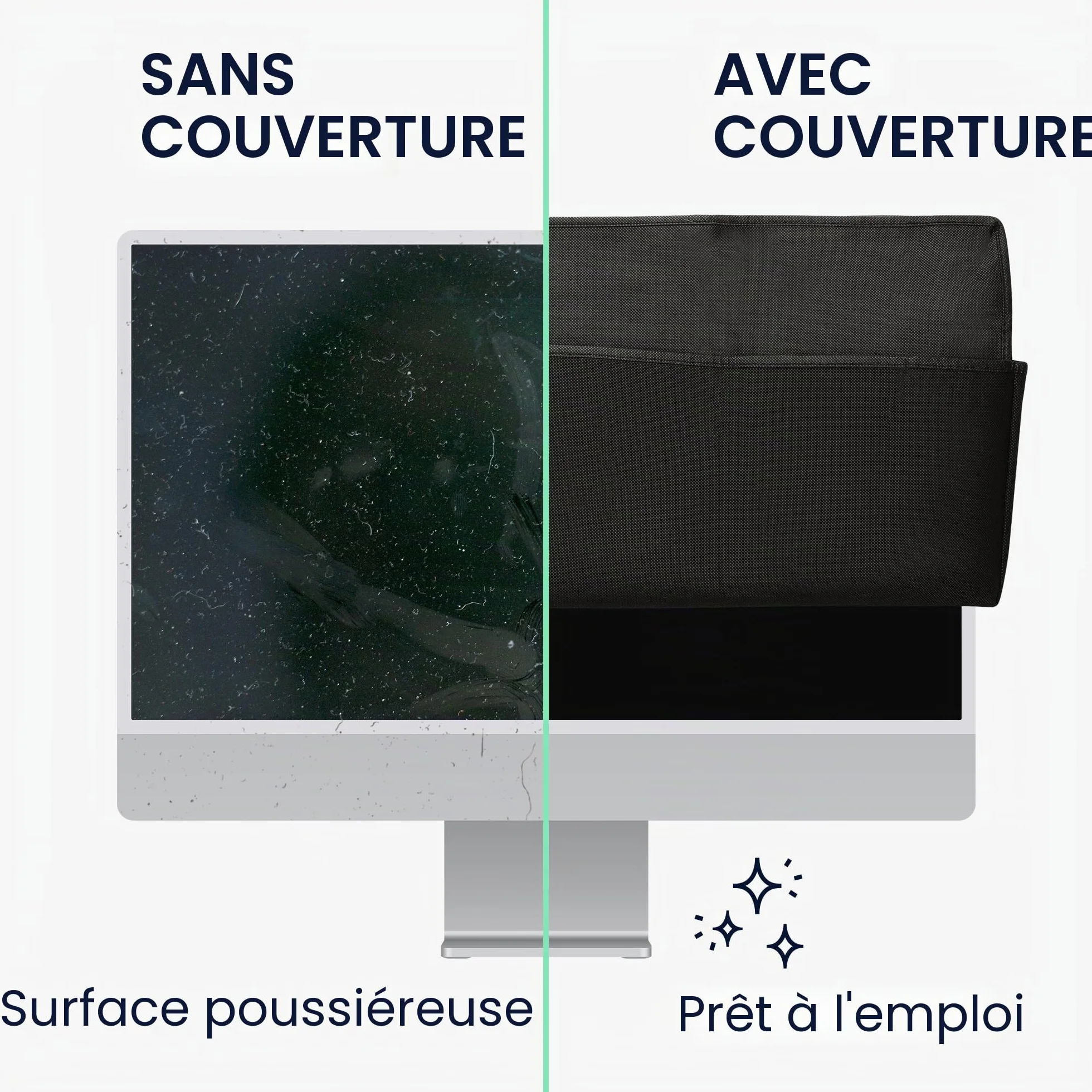 kwmobile Housse écran ordinateur compatible 27-28" moniteur - noir