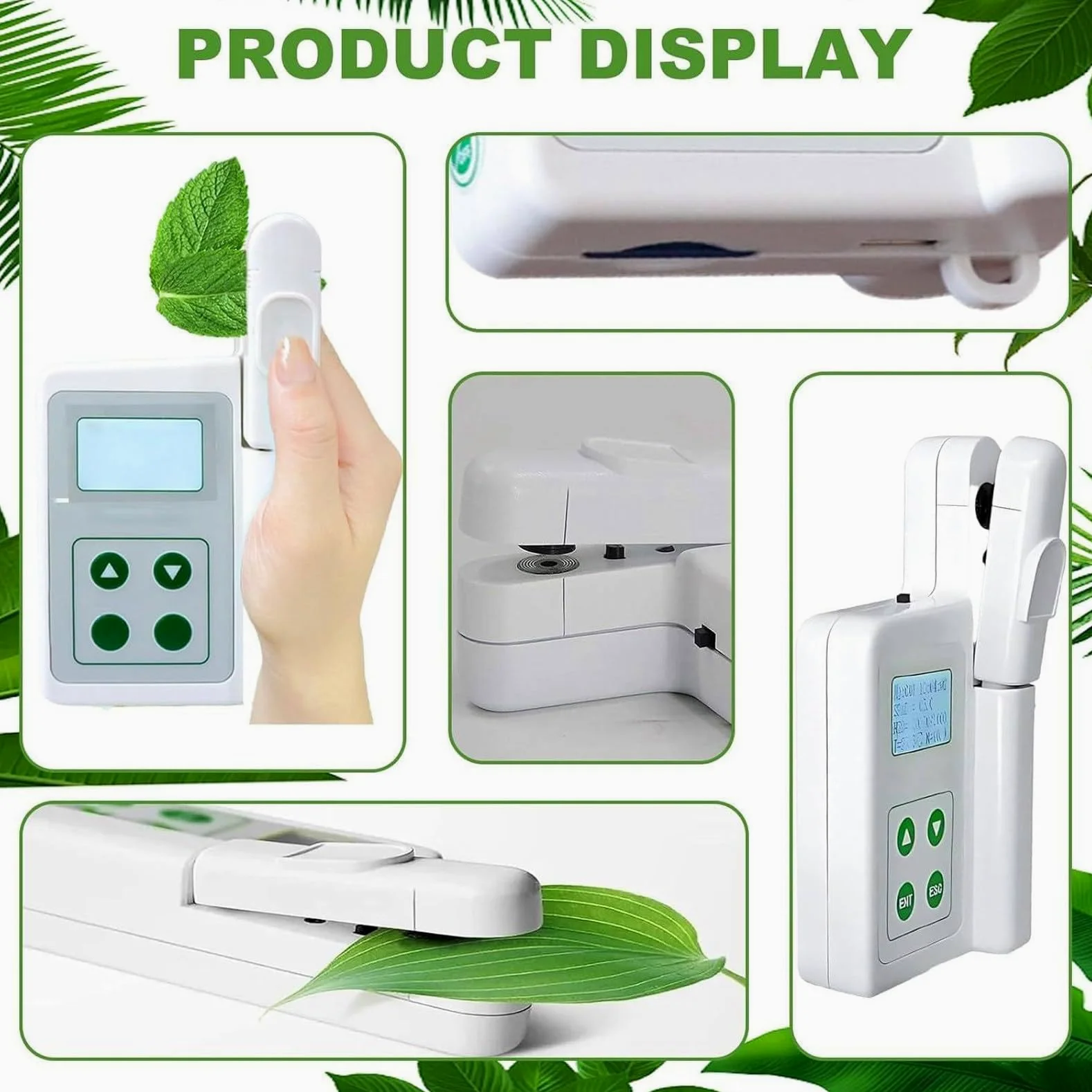 Analyseur de chlorophylle pour Le Test des nutriments des Plantes, thermomètre foliaire, humidimètre foliaire 0,0-99,9 SPAD, Compact et Portable B