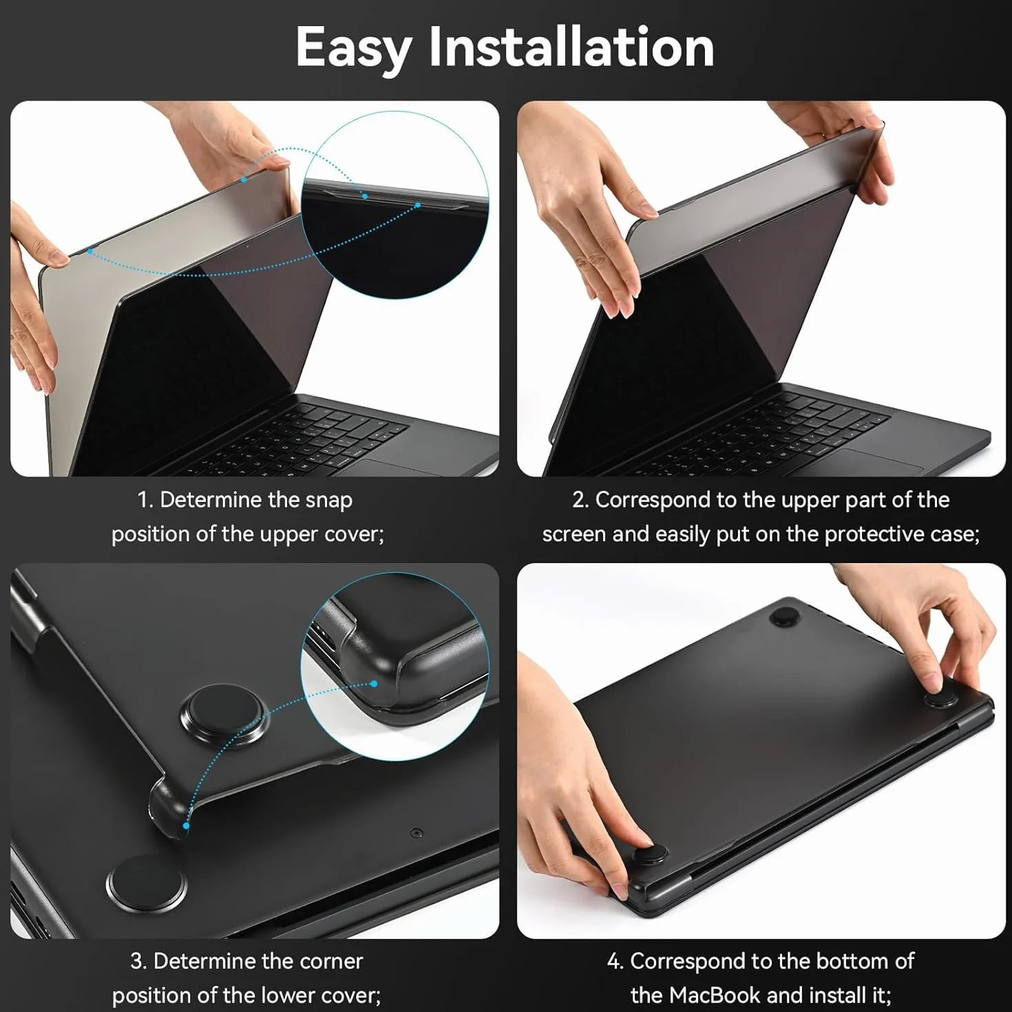 BlueSwan Coque MacBook Pro 14 Pouces M5 2026 2025 M4 M3 M2 M1 Pro/Max Protection Rigide Mate Noir