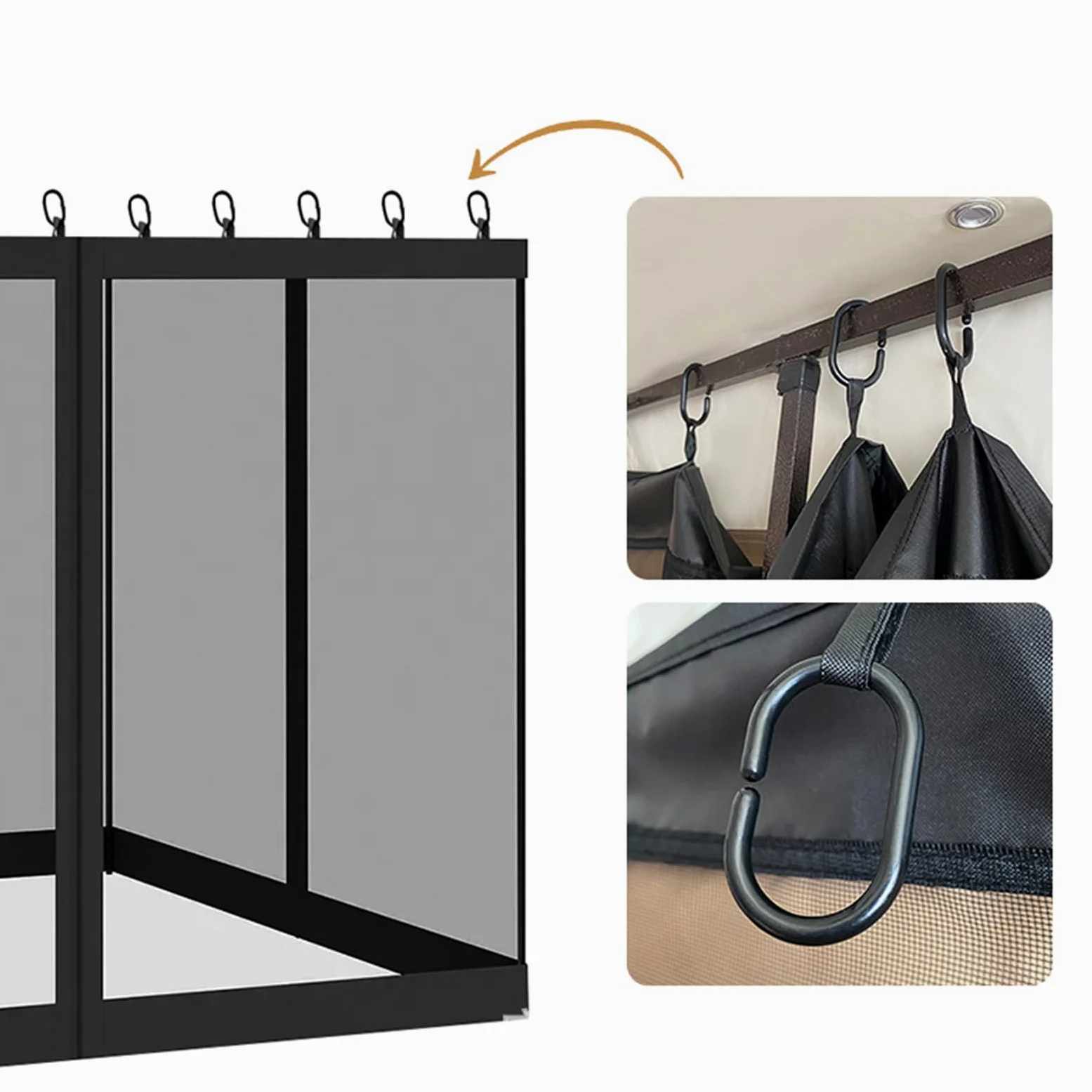 Filet pour Gazebo Anti-Moucheron, Aération, Résistant UV, Ensemble 4 Pièces | Filet De Pergola pour patio, extérieur, tente, jardin, camping, terrasse, balcon, pique-nique, camping-car
