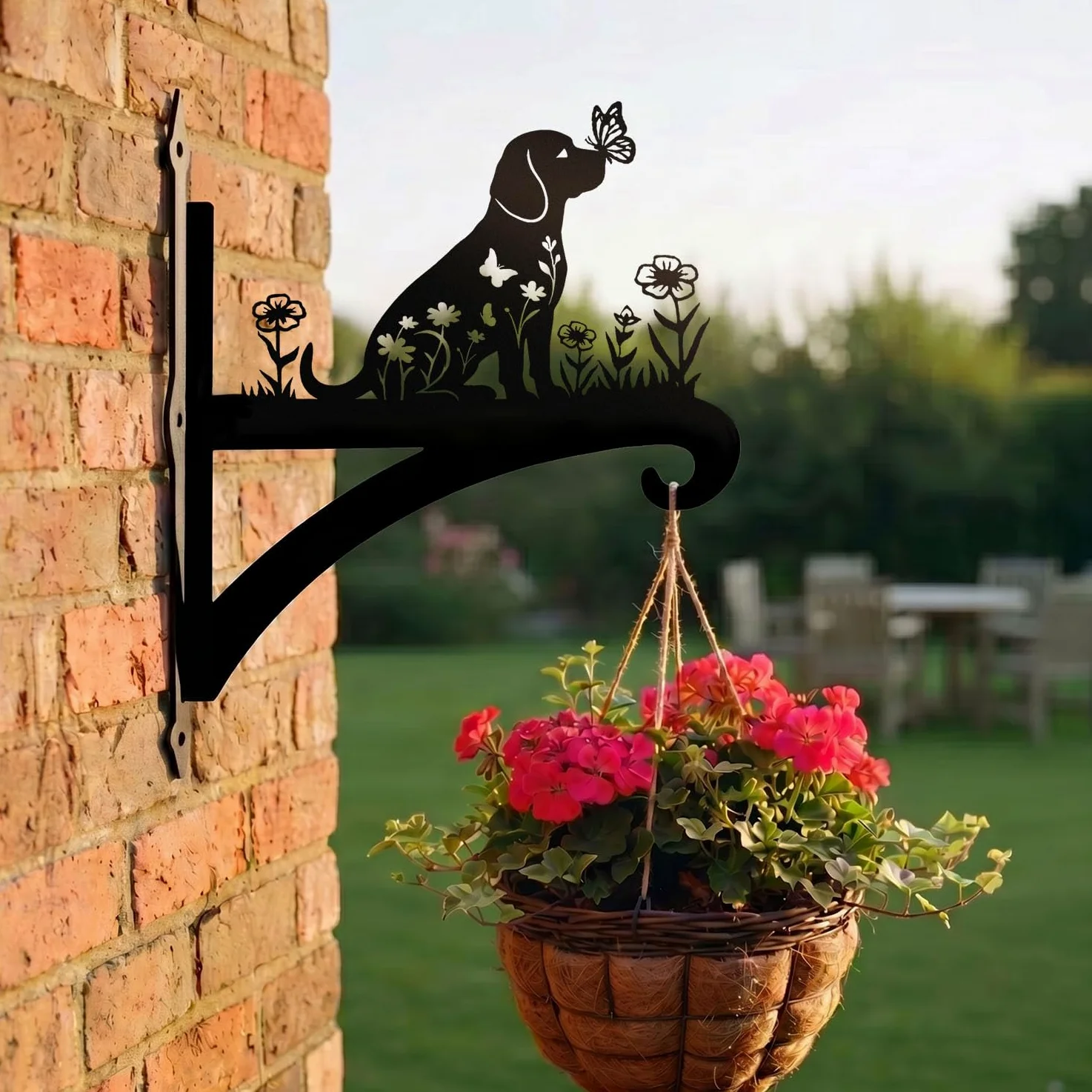 Beagle Cintres pour plantes pour les amoureux des chiens, crochets décoratifs en métal pour l'extérieur