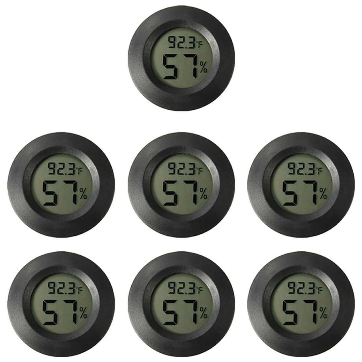 BESPORTBLE 3 Ensembles -hygromètre Rond Thermomètre De Piscine Stations Météo Thermomètre Digital Thermometre Digital Thermomètre Numérique Pour Aquarium De Reptiles Black 7 Pièces * 3