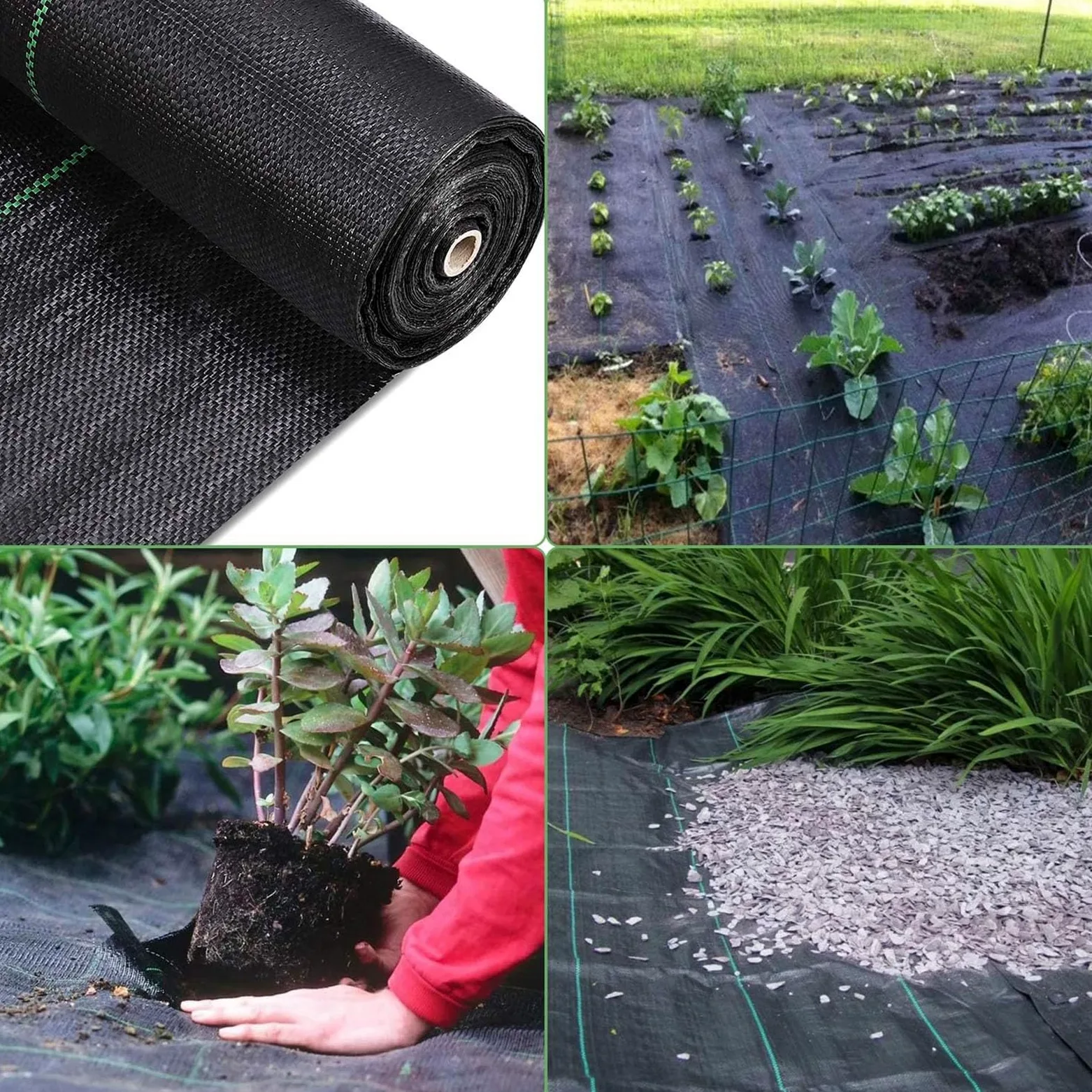 100m² de Toile Anti-Mauvaises Herbes perméable à l'eau, 90g/m² Toile de Paillage indéchirable, Geotextile, Résiste Rayons UV, 4m x 25m