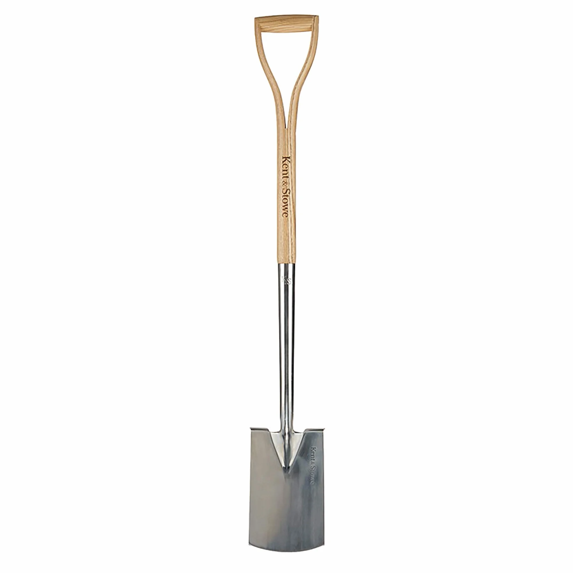 Kent & Stowe bêche de Jardin – Pelle de Jardinier en Acier Inoxydable pour Les parterres, Pelle de Jardin avec Manche en frêne, Longueur : 104 cm