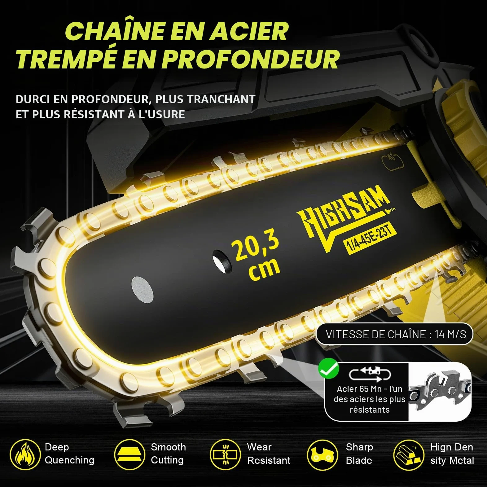 2-en-1 Tronçonneuse à Batterie & Scie à Élaguer, Moteur Sans Balais Compatible Makita 18V, 8 Pouces Mini Tronçonneuse, 2×4.0Ah, Perche 4.2m, Tête 180°, Élagage Branches & Coupe Bois