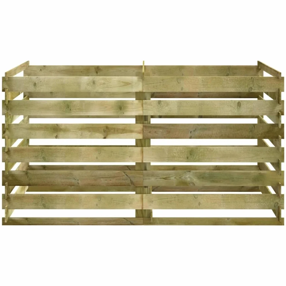 Composteur en Bois, Composteur de Jardin Bac à Compost à Lattes Bois de pin imprégné 180x90x90 cm
