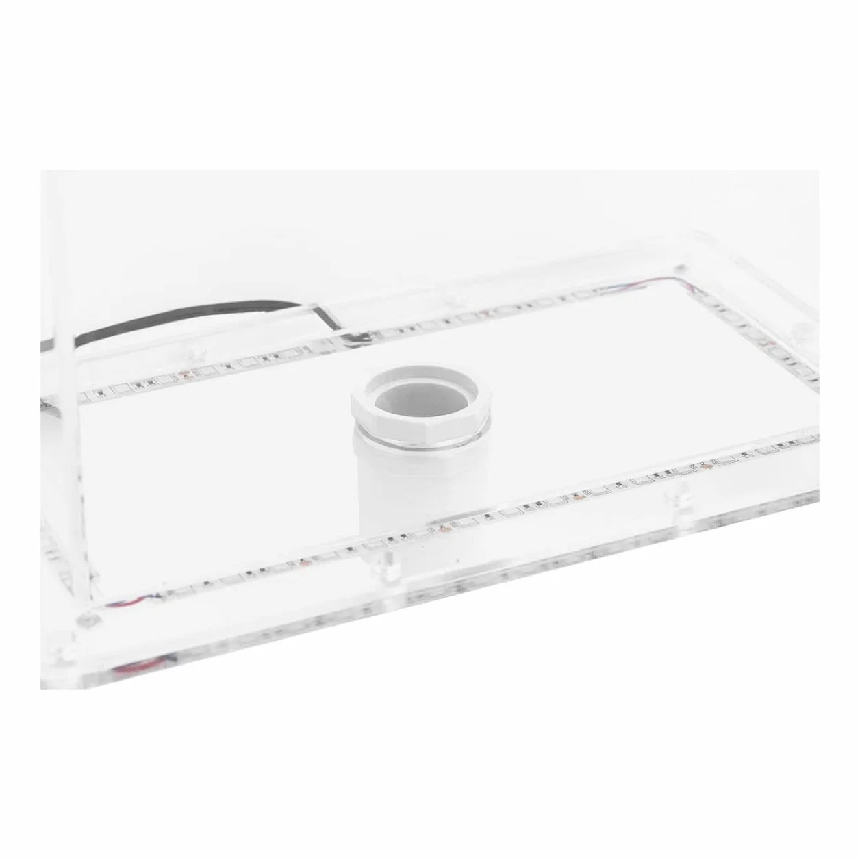 Douche cascade 52 cm de haut Éclairage LED Bleu 310 mm Sortie d'eau Fontaine de jardin Cascade en acrylique