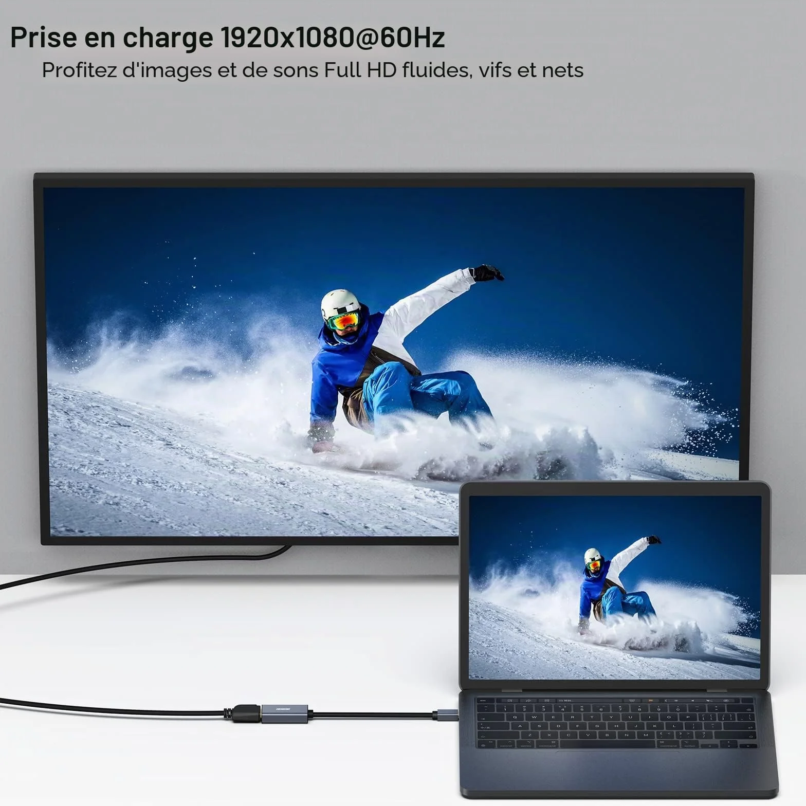 BENFEI Adaptateur Mini DisplayPort vers HDMI 4K@30Hz, Thunderbolt 2 vers HDMI pour MacBook Pro, Surface Pro, moniteur