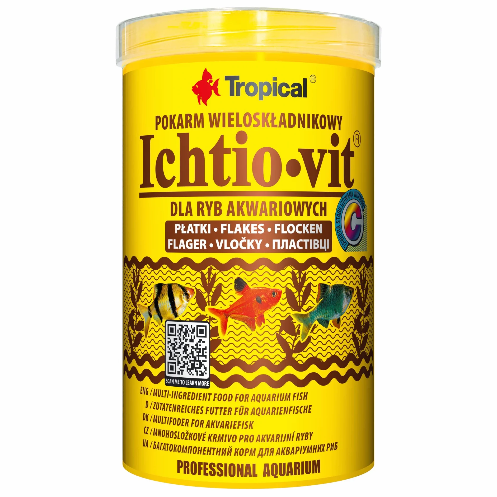 ICHTIO-VIT Nourriture pour Poisson d'aquarium en Flocons 1000ml 200g