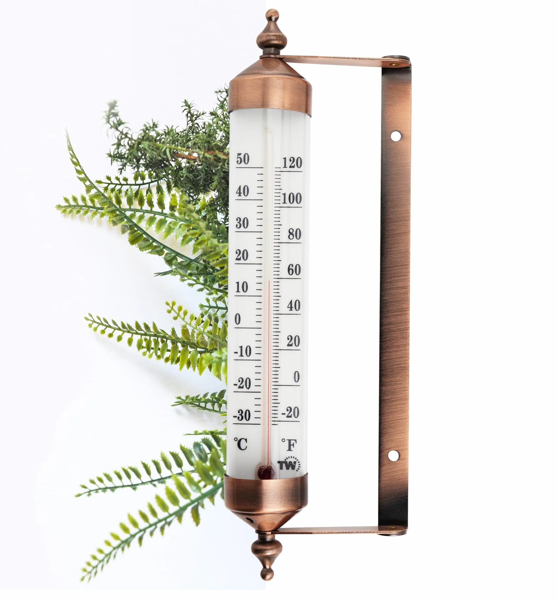 Thermomètre d'extérieur effet bronze – jauge jardin, température extérieure serre garage