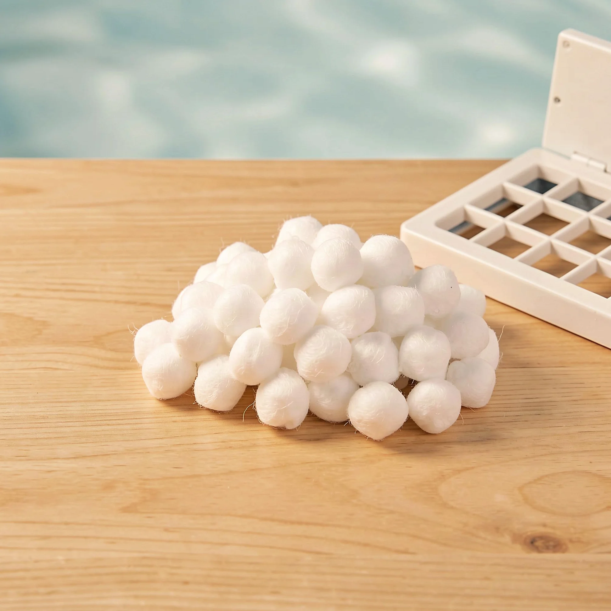 Kisangel 1 Lot de Billes filtrantes pour Piscine - 1,4 kg de Billes de Sable en Fibre de Rechange - Nettoyage en Profondeur réutilisable pour spas, Aquariums, et Autres bassins