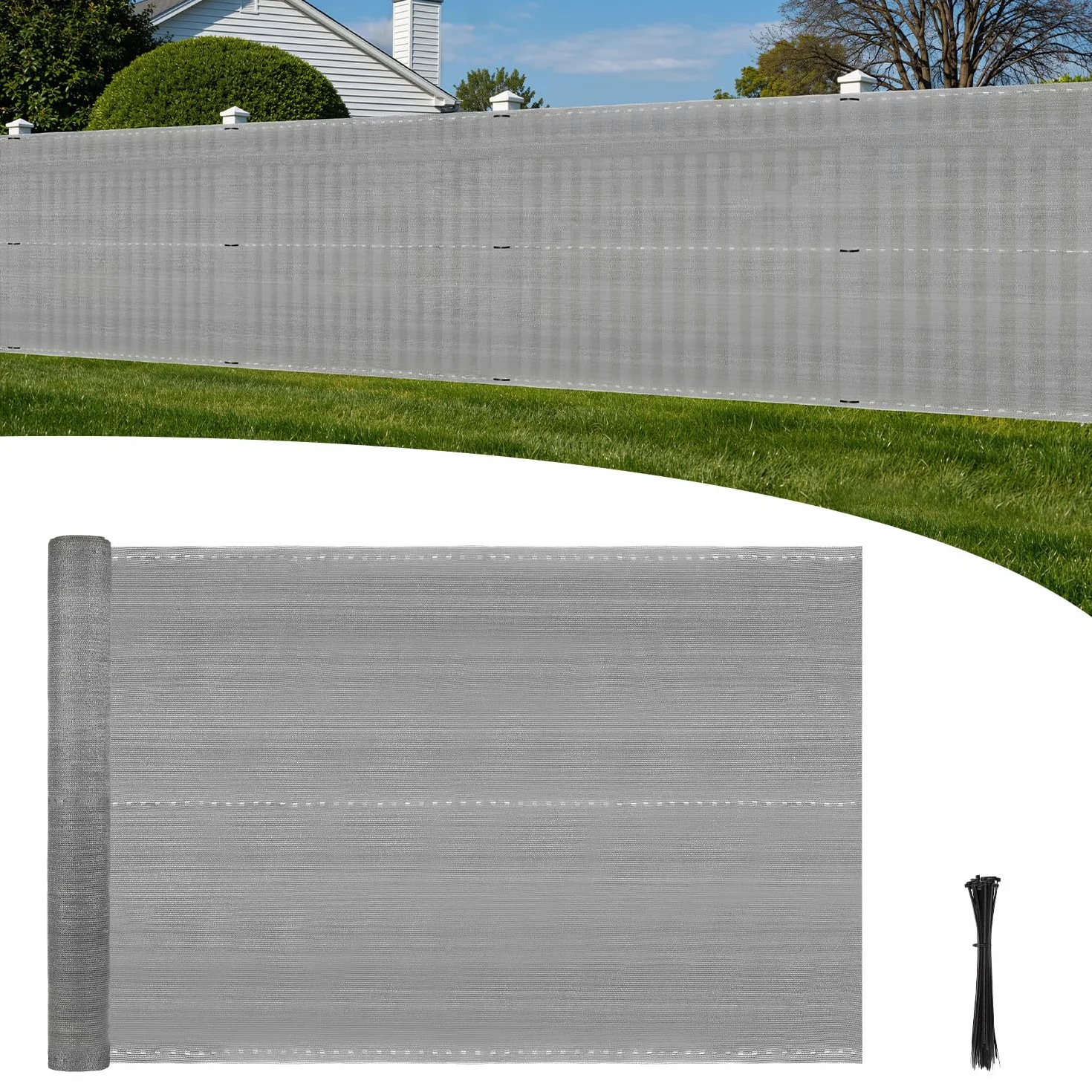 Brise-Vue polyéthylène 150 g/m², Protection Vent Poussière Soleil, Anthracite 1,8 x 10 m