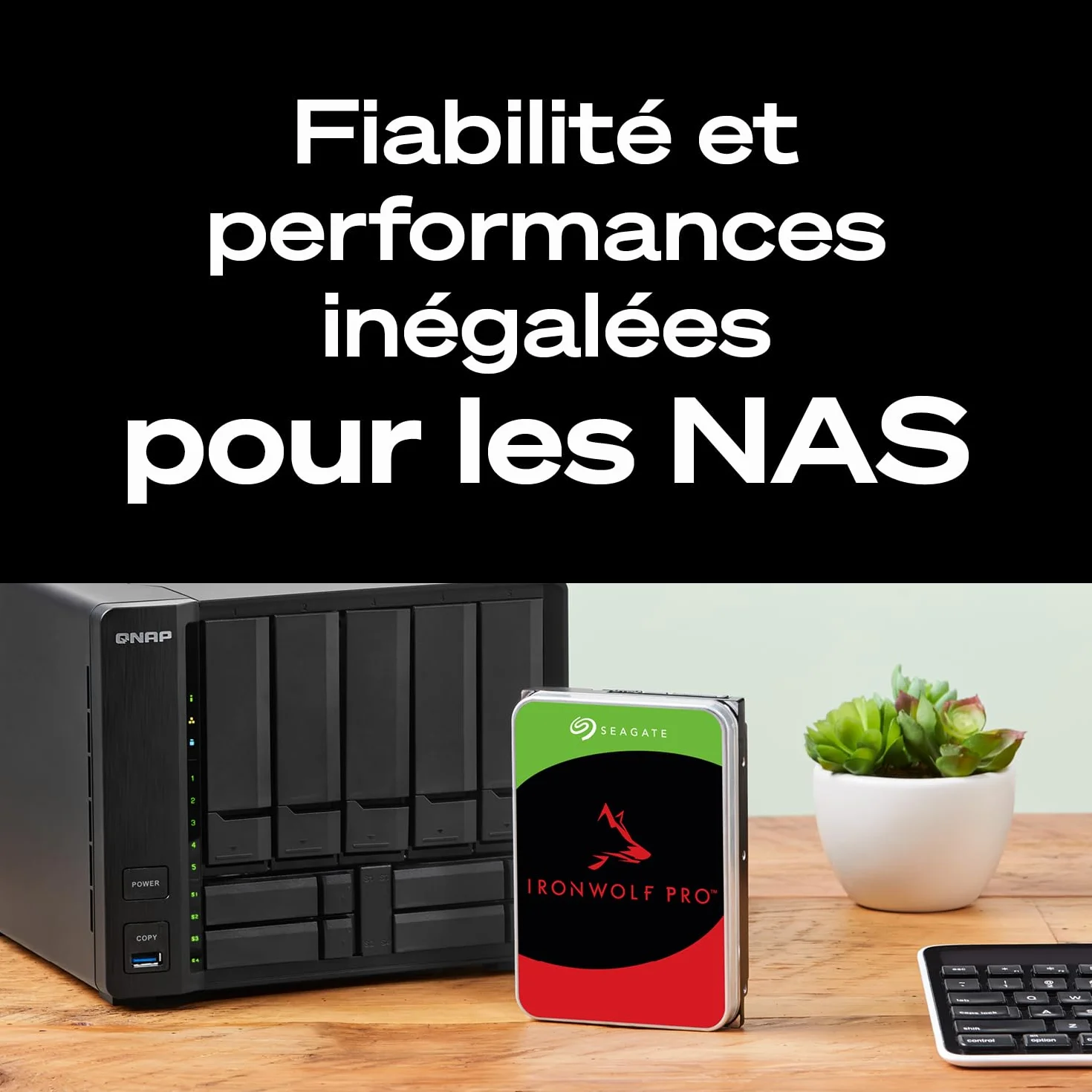 Seagate IronWolf Pro 8To Disque dur interne NAS HDD CMR 3.5 Pouces SATA 6Gb/s 7200 tr/min 256 Mo Cache ST8000NTZ01