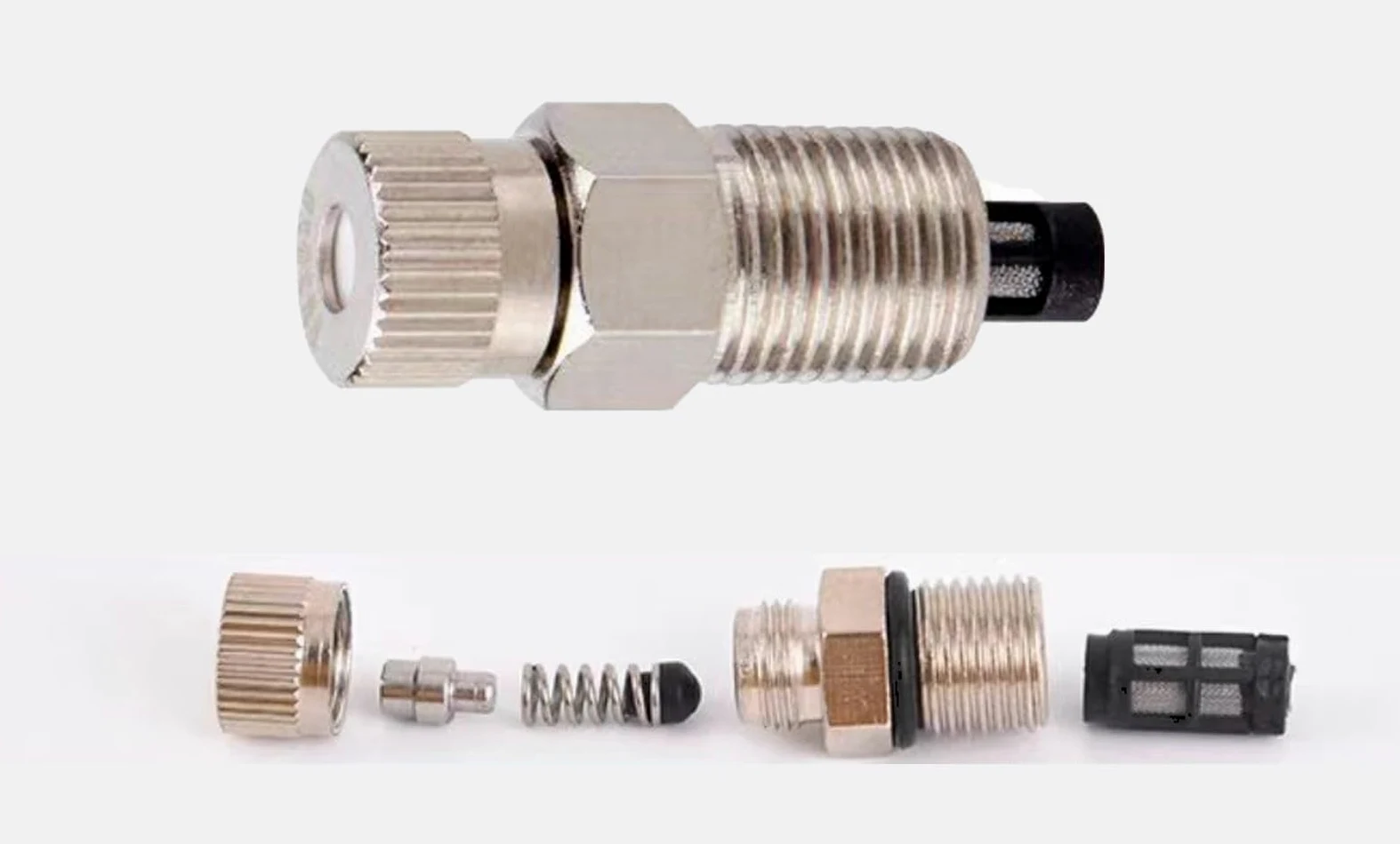 Buses de brumisation en laiton – 50 têtes de pulvérisation haute pression pour systèmes de refroidissement extérieurs | Filetage G 1/8" avec orifice de 0,4 mm pour un débit d'eau efficace