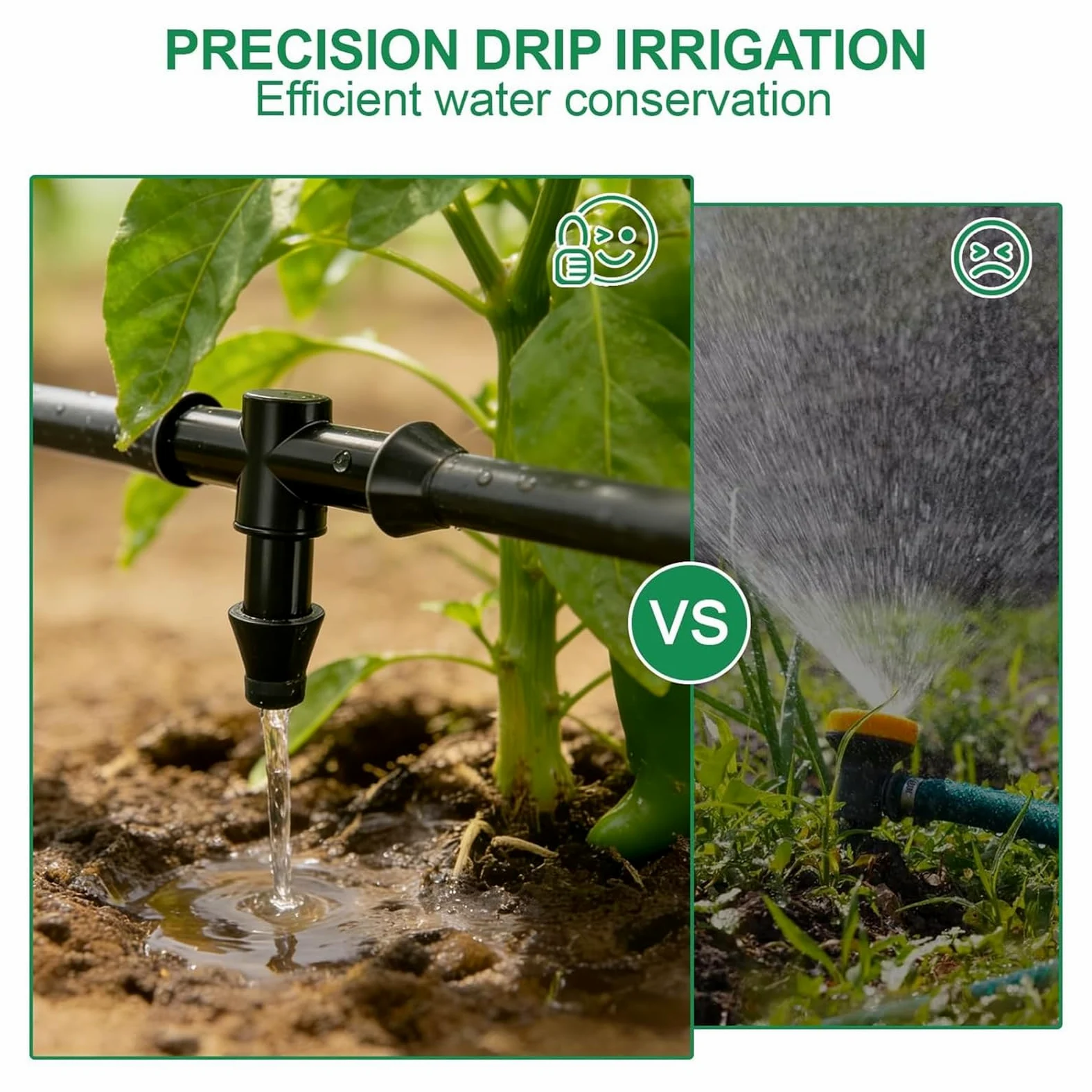 LINGKY Système d'irrigation Jardin, 315Pcs Kit d'irrigation Goutte, Kit d'irrigation Goutte à Goutte Automatique avec 60m + 15m Tuyau, Kit arrosage Automatique pour Jardin pelouse Serre Plantes